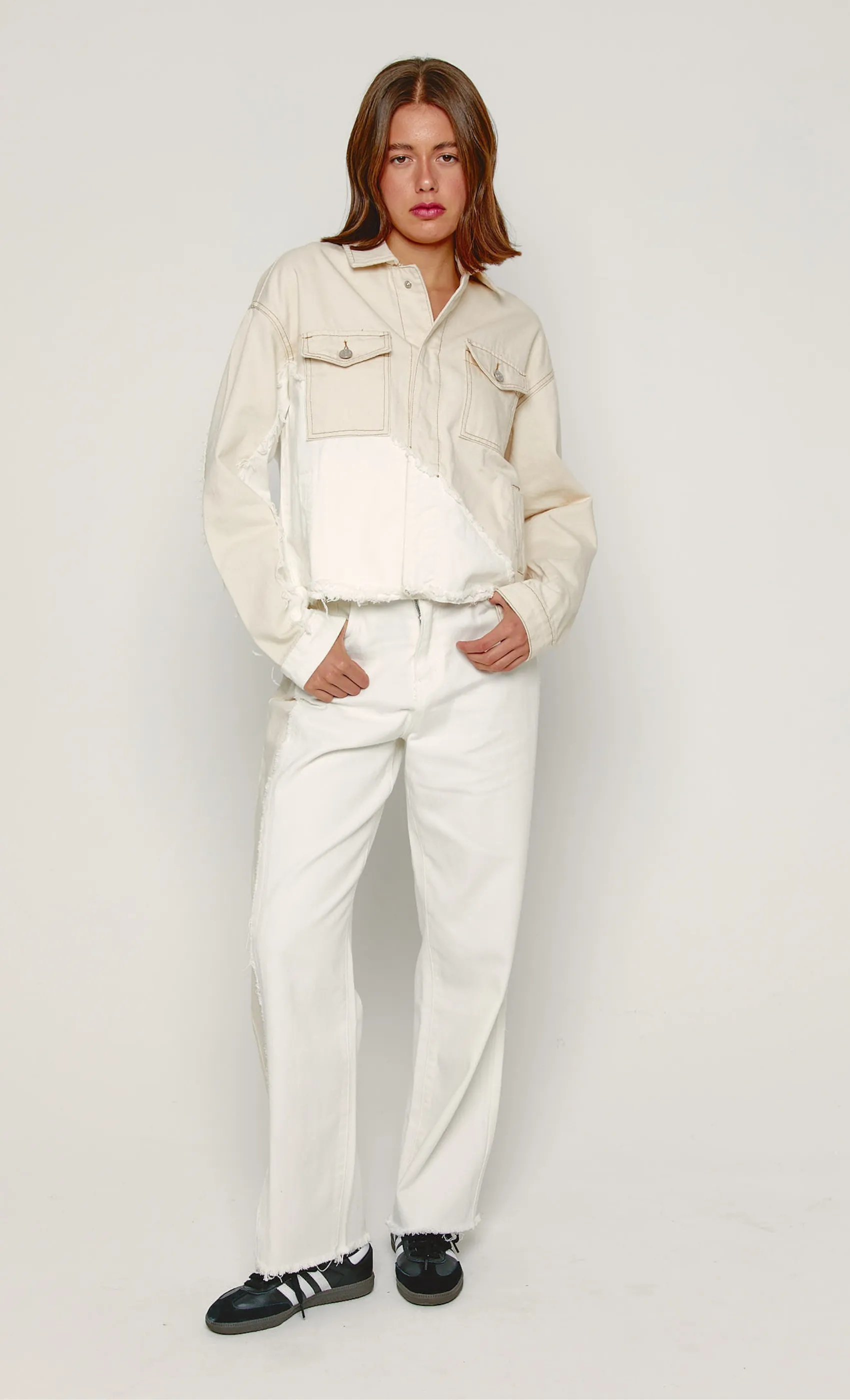 Two Tone Panel Denim Jacket sold by Rare London product image thumbnail 2