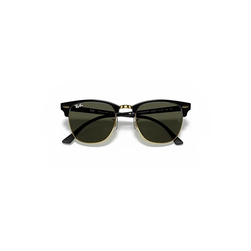 Ray-Ban Clubmaster Classic Sunglasses Black On Gold Frame Green Lenses 51-21 sold by Ray-Ban