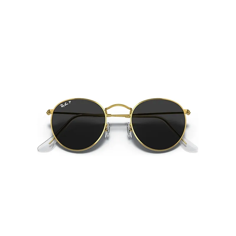 Ray-Ban Round Metal Sunglasses Gold Frame Black Lenses Polarized 50-21 sold by Ray-Ban