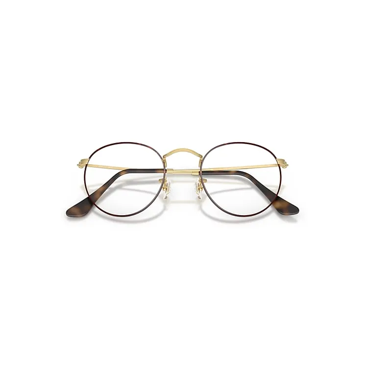 Ray-Ban Round Metal Optics Eyeglasses Matte Arista Gold Frame Clear Lenses 50-21 made by Ray-Ban