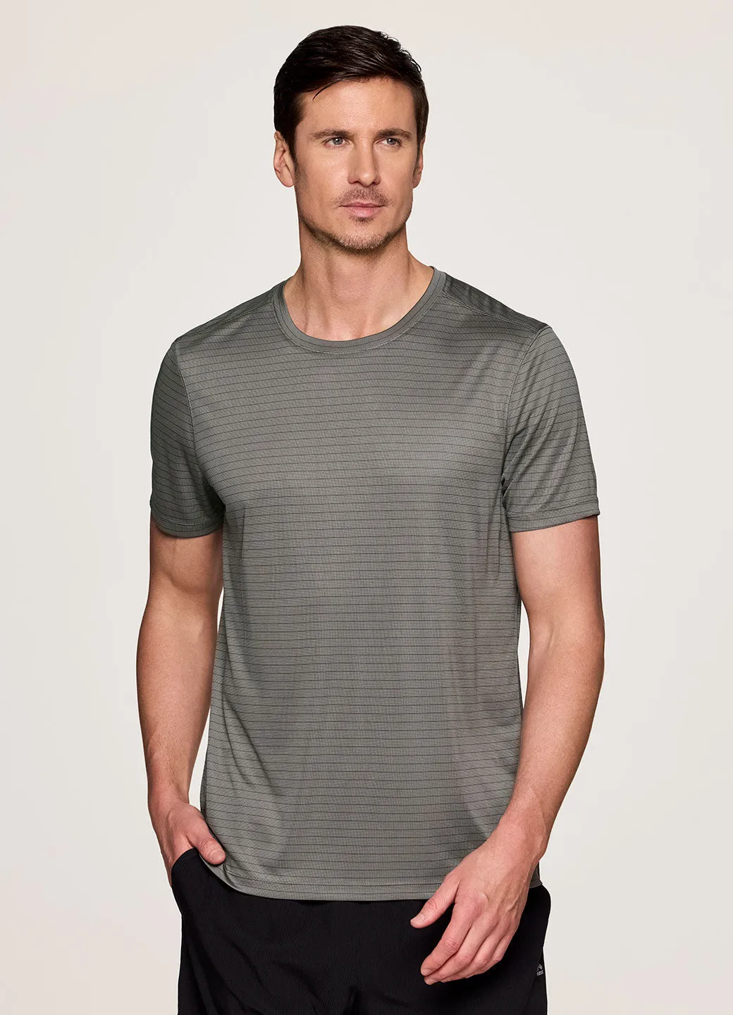 Hit the Court Striped Workout Tee sold by RBX