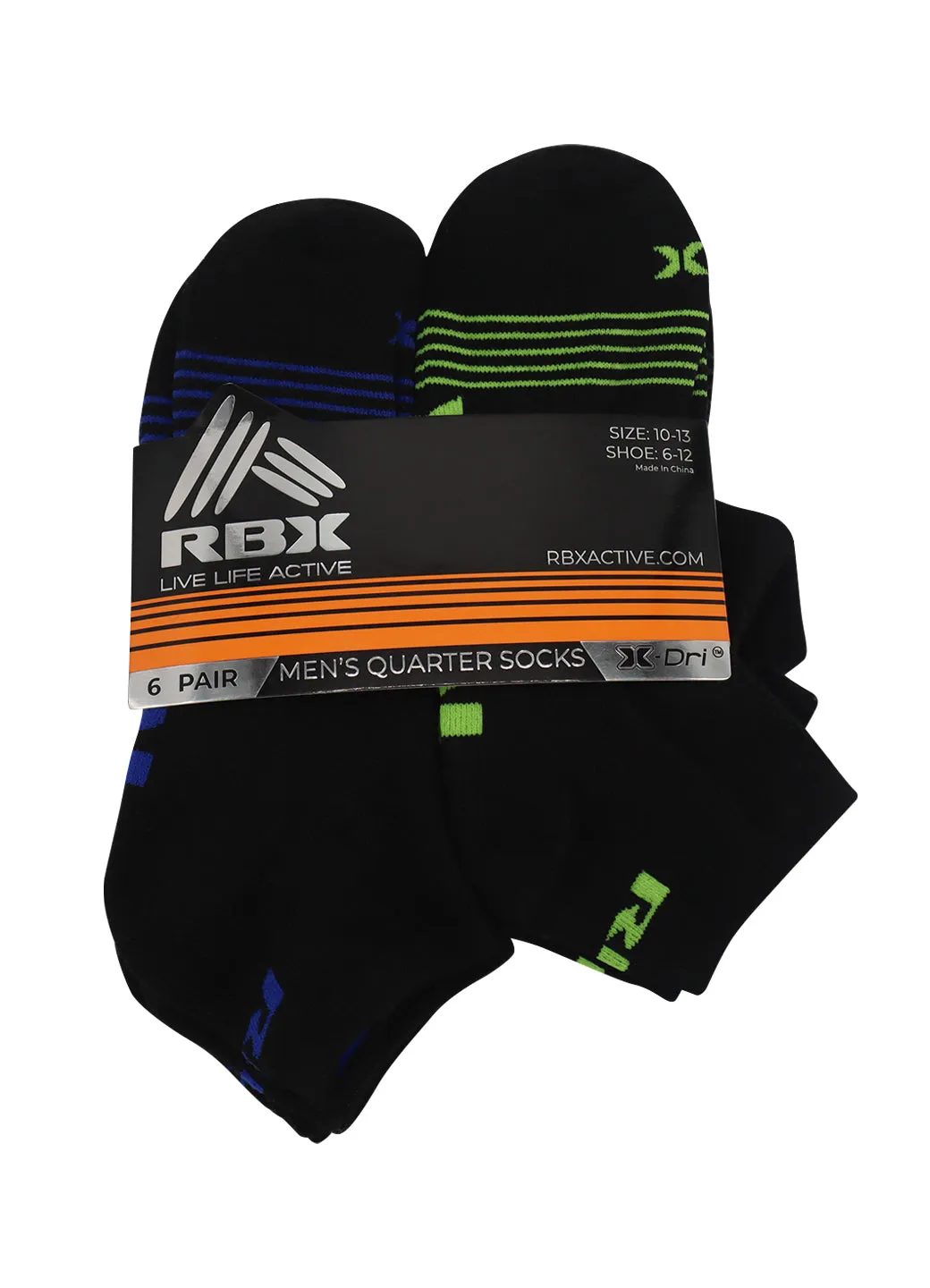 Men's 6-Pack Quarter Socks sold by RBX product image thumbnail 5