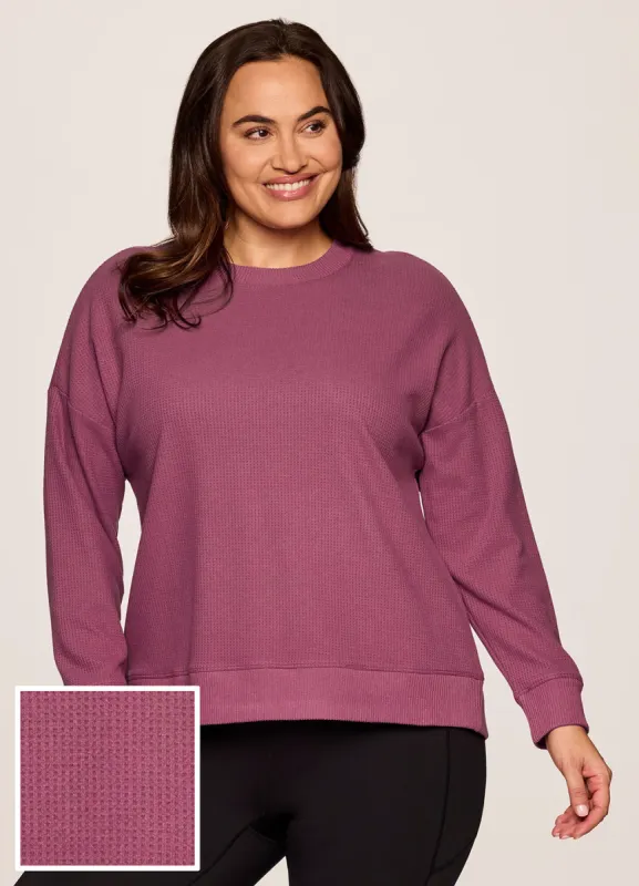 Plus Off Days Relaxed Waffle Knit Sweatshirt sold by RBX