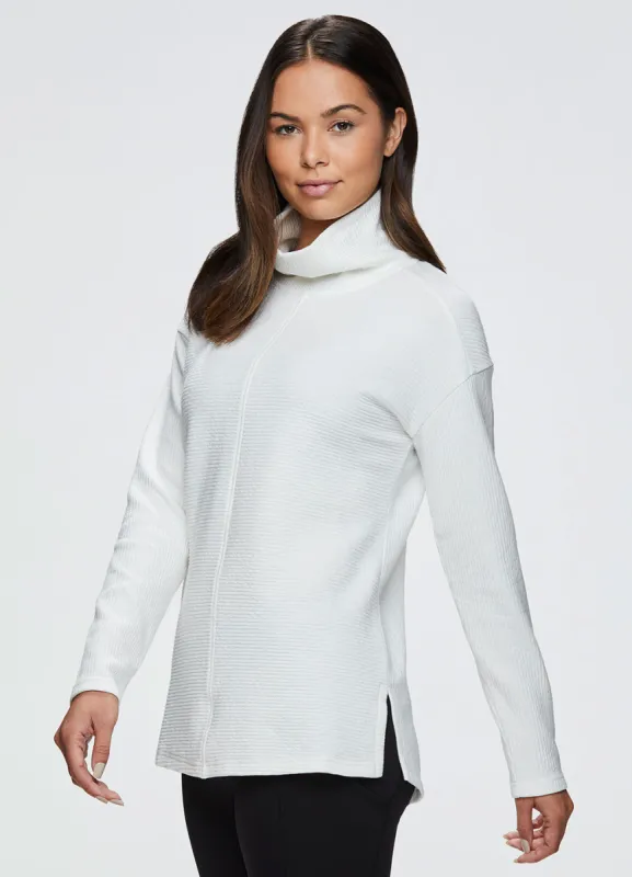 Hudson Textured Cowl Neck Tunic Sweatshirt sold by RBX
