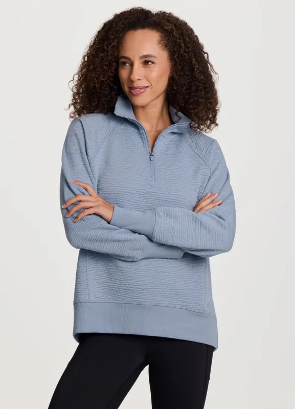 Easy Living Textured 1/4 Zip Pullover sold by RBX