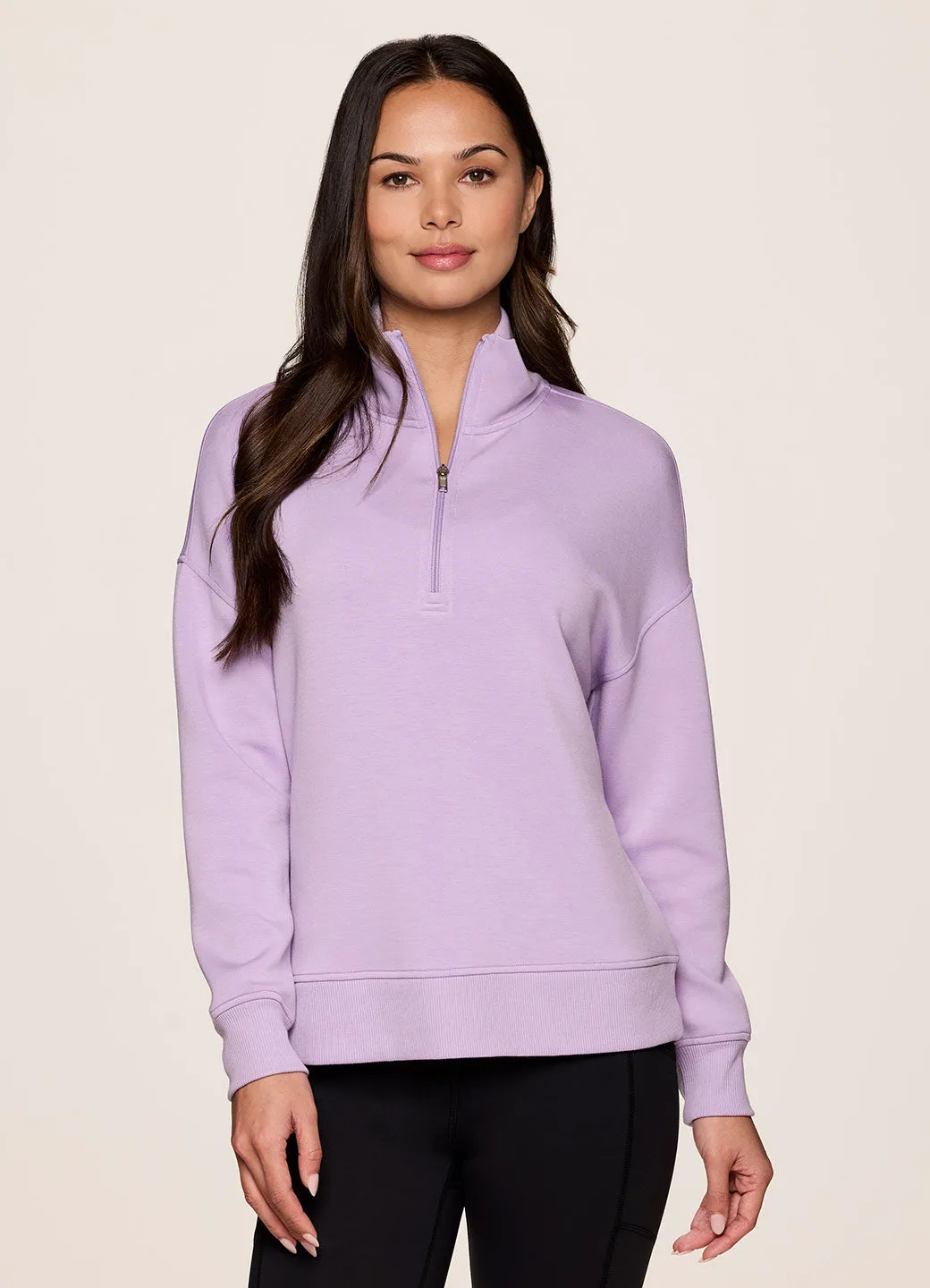 LuxeSoft Mock Neck Quarter Zip sold by RBX