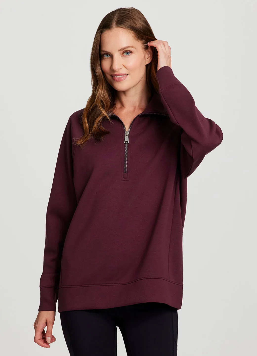 LuxeSoft Oversized Half Zip Pullover sold by RBX