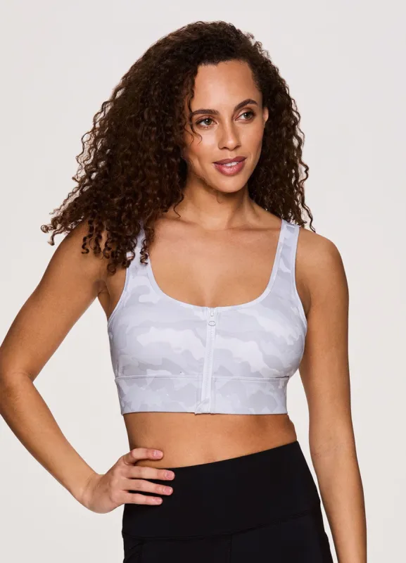 Camo Everyday Zip Front Bra made by RBX