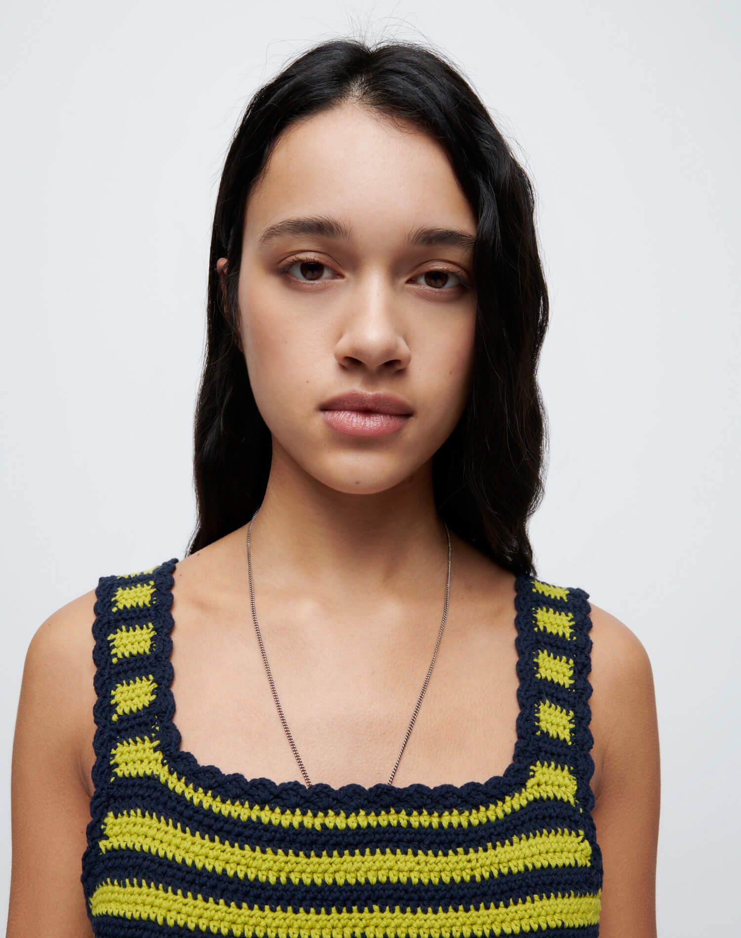 70s Crochet Mini Dress - Citrus Navy Multi sold by Re/Done product image thumbnail 3