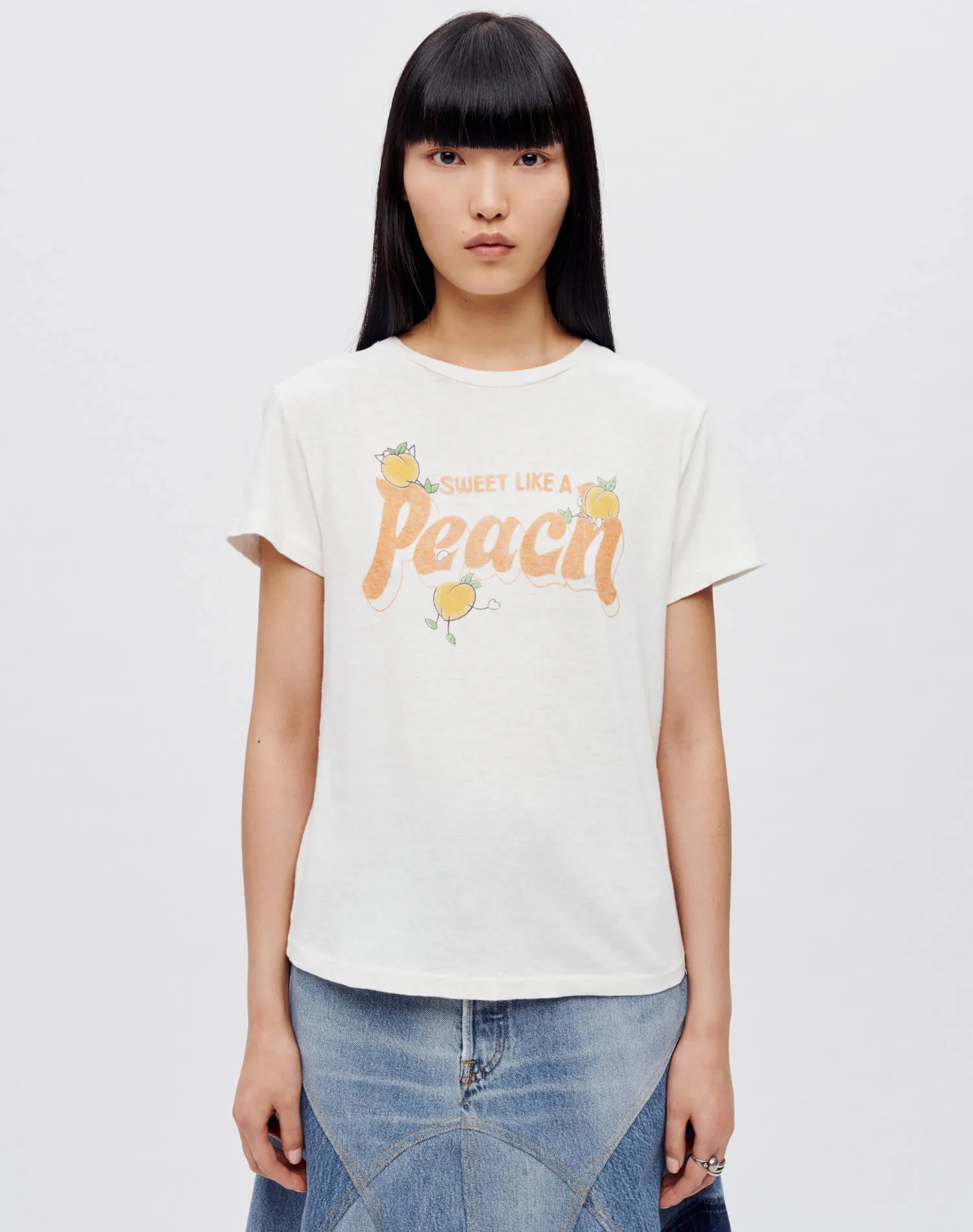 Classic "Peach" Tee - Vintage White sold by Re/Done