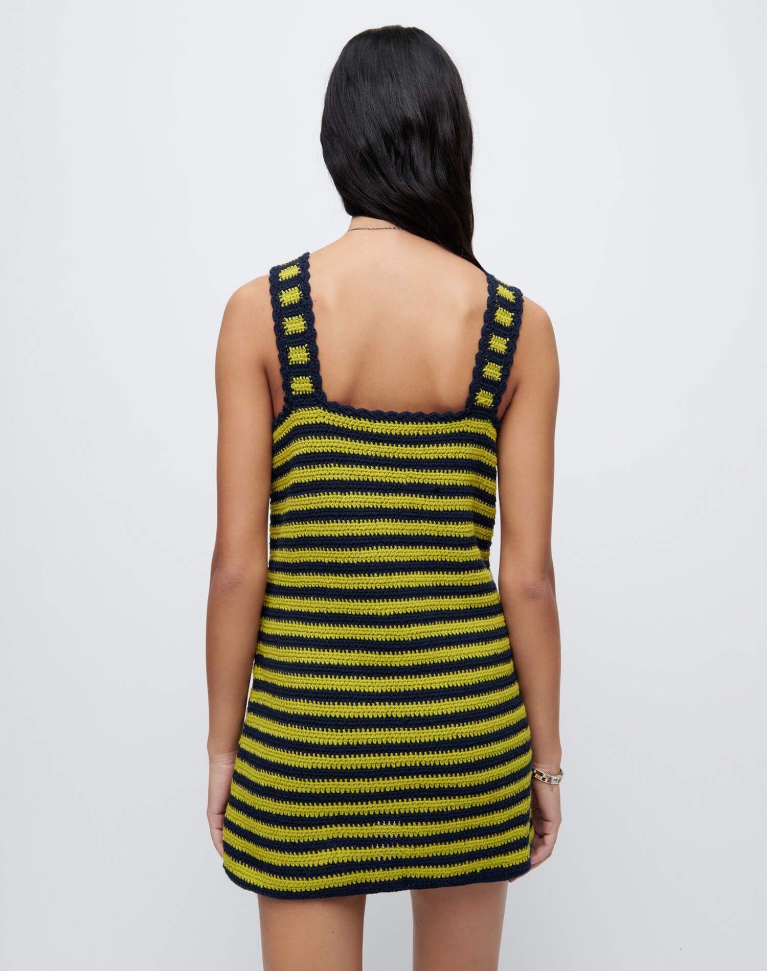 70s Crochet Mini Dress - Citrus Navy Multi sold by Re/Done product image thumbnail 5