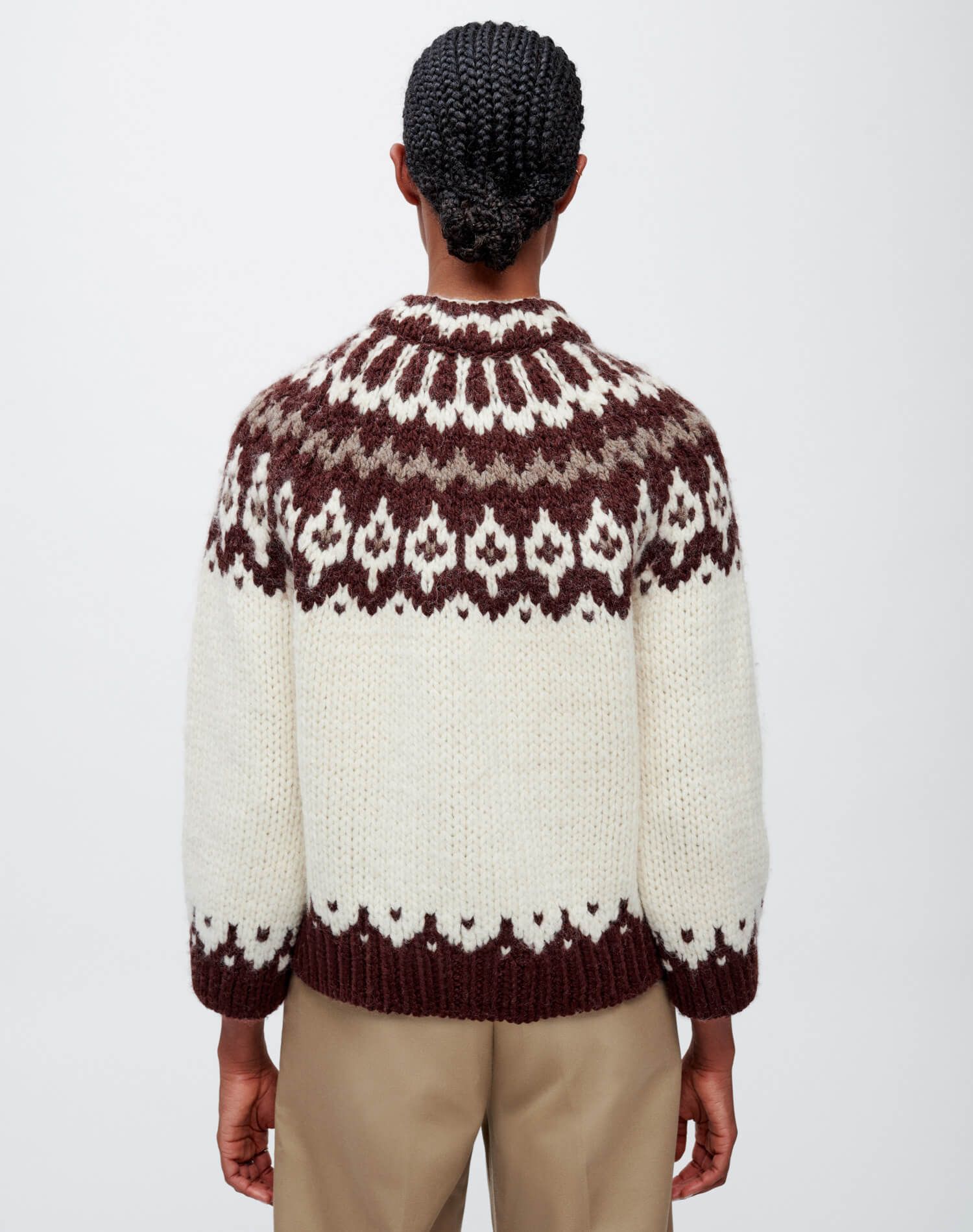 High Neck Cardigan - Vintage Ivory Fair Isle sold by Re/Done product image thumbnail 5