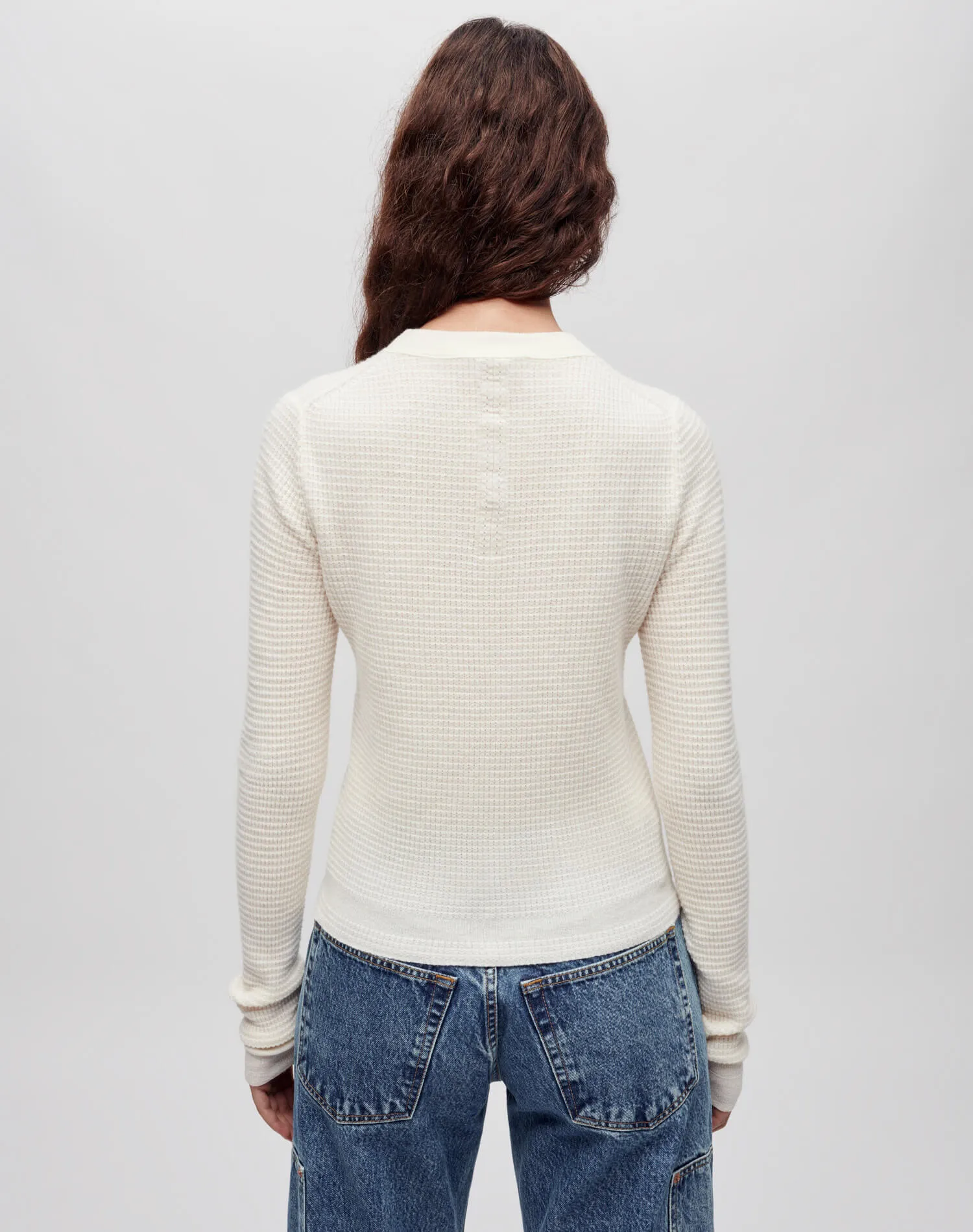 Waffle Slim Pullover - Ecru sold by Re/Done product image thumbnail 5