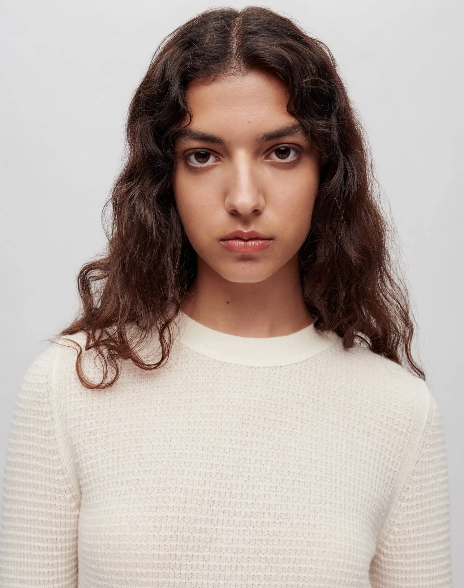 Waffle Slim Pullover - Ecru sold by Re/Done product image thumbnail 3