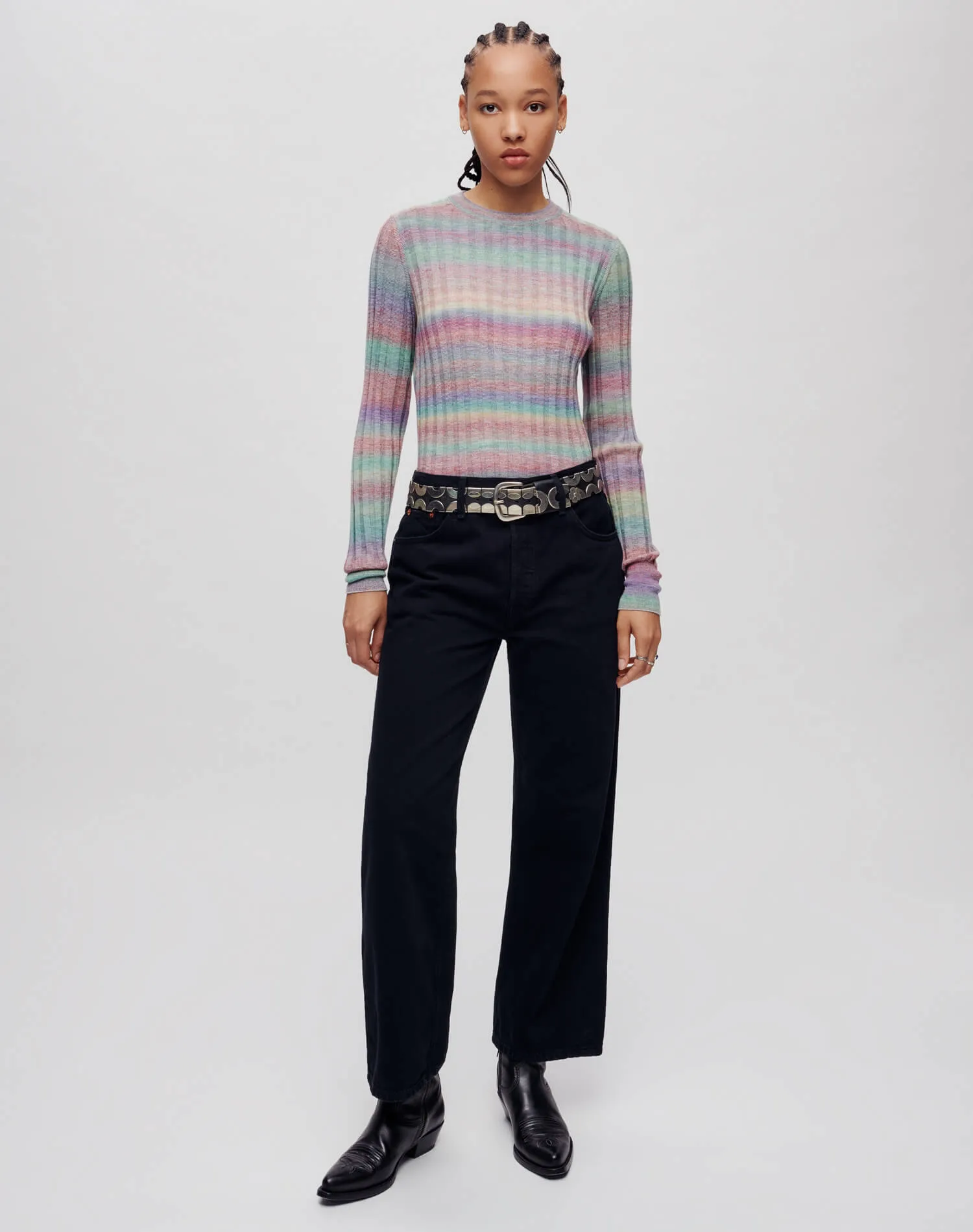 Poor Boy Rib Slim Pullover - Spirulina Combo sold by Re/Done product image thumbnail 2