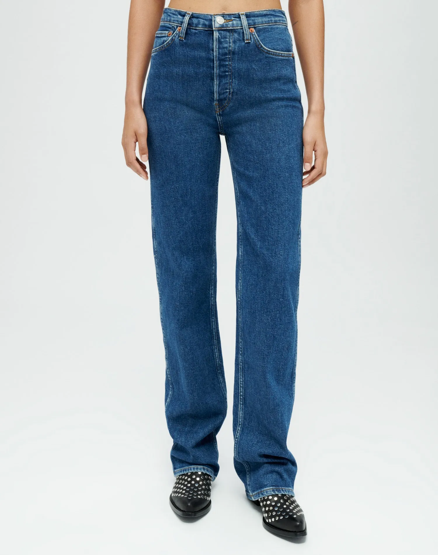 Comfort Stretch High Rise Loose - Western Rinse sold by Re/Done