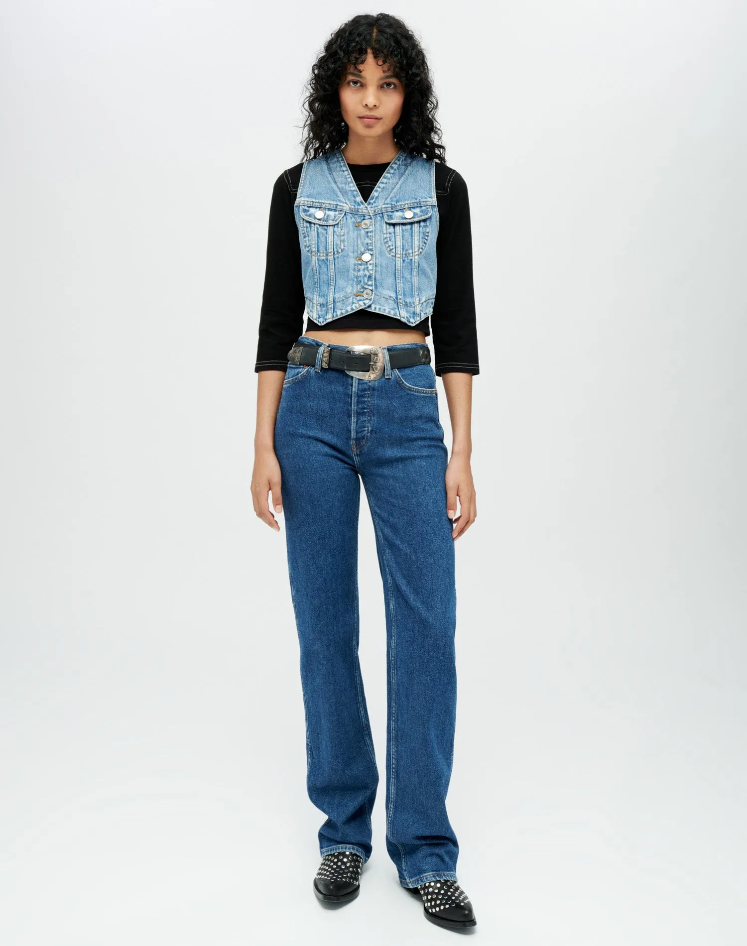 Comfort Stretch High Rise Loose - Western Rinse sold by Re/Done product image thumbnail 2