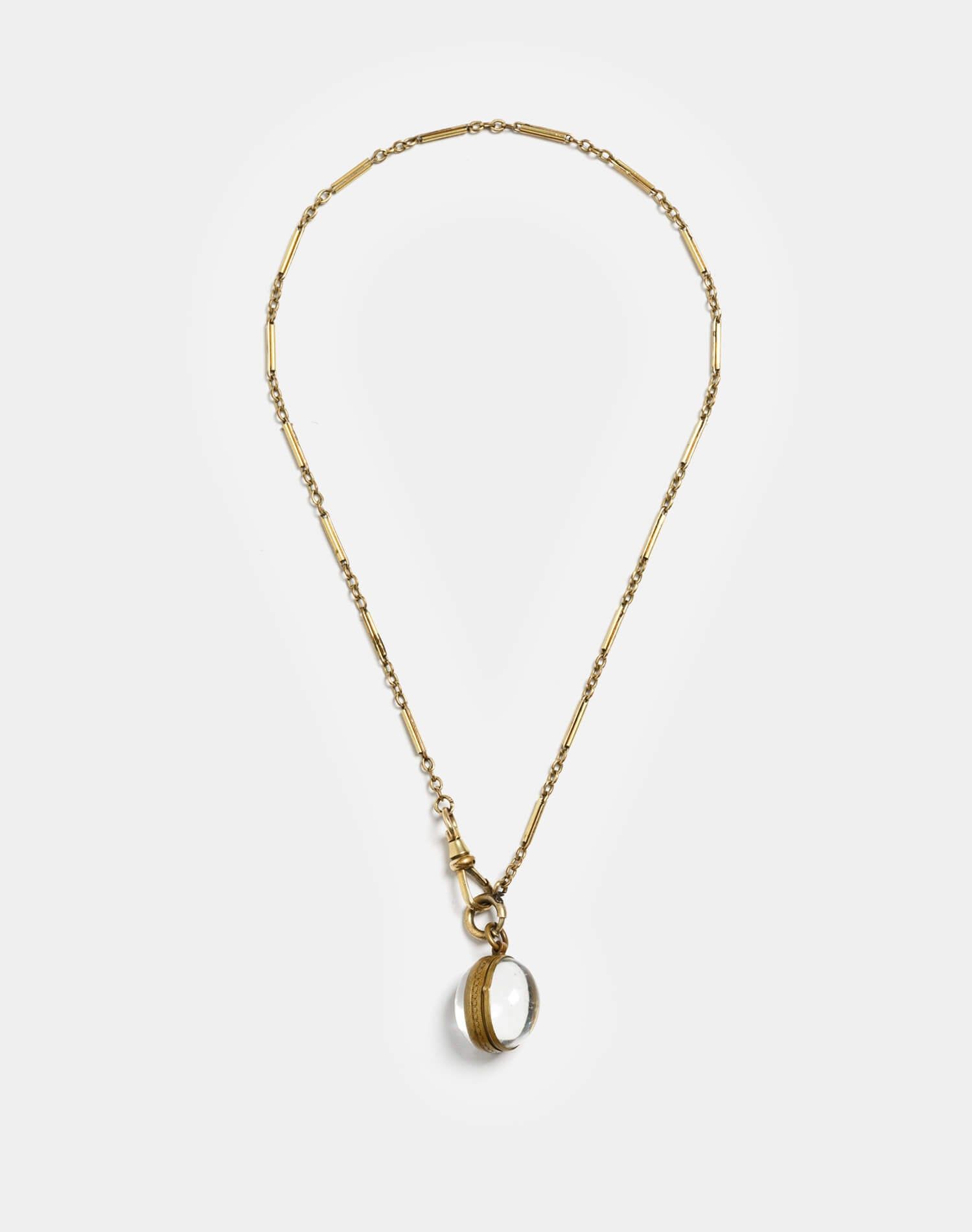 20s Brass Chain with Victorian Pools of Light Photo Locket sold by Re/Done product image thumbnail 2