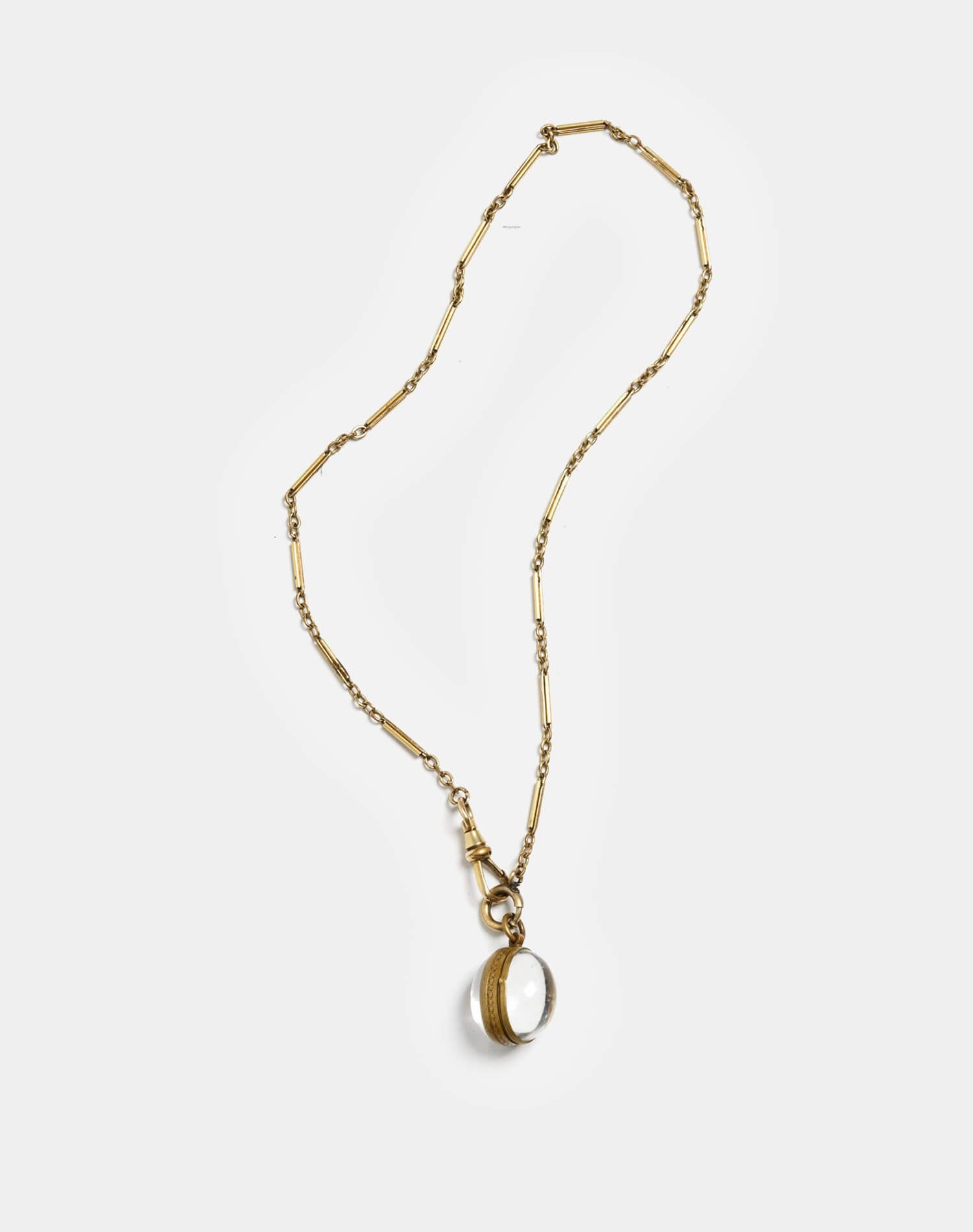 20s Brass Chain with Victorian Pools of Light Photo Locket sold by Re/Done product image thumbnail 4