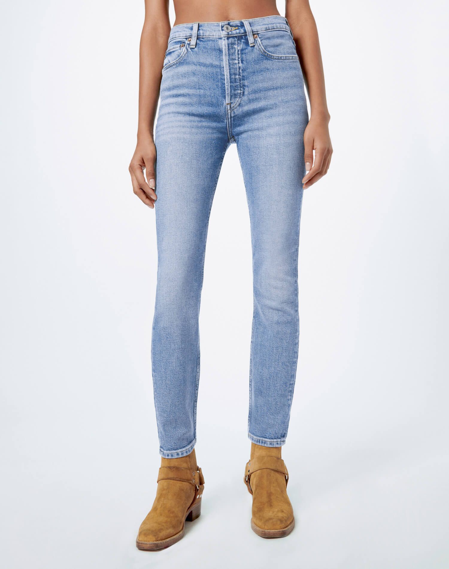 Comfort Stretch High Rise Ankle Crop - Hazey Indigo sold by Re/Done product image thumbnail 4
