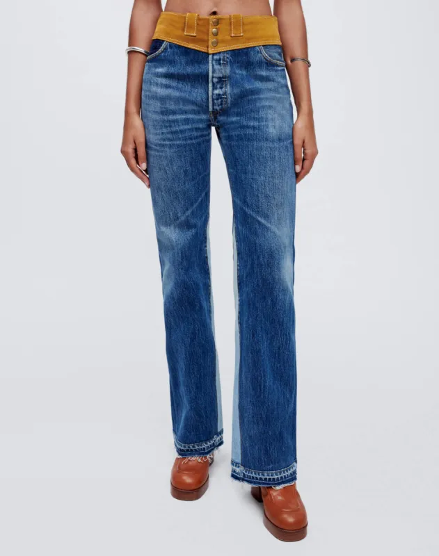 Levi's Suede Yoke Bootcut - Indigo With Suede made by Re/Done