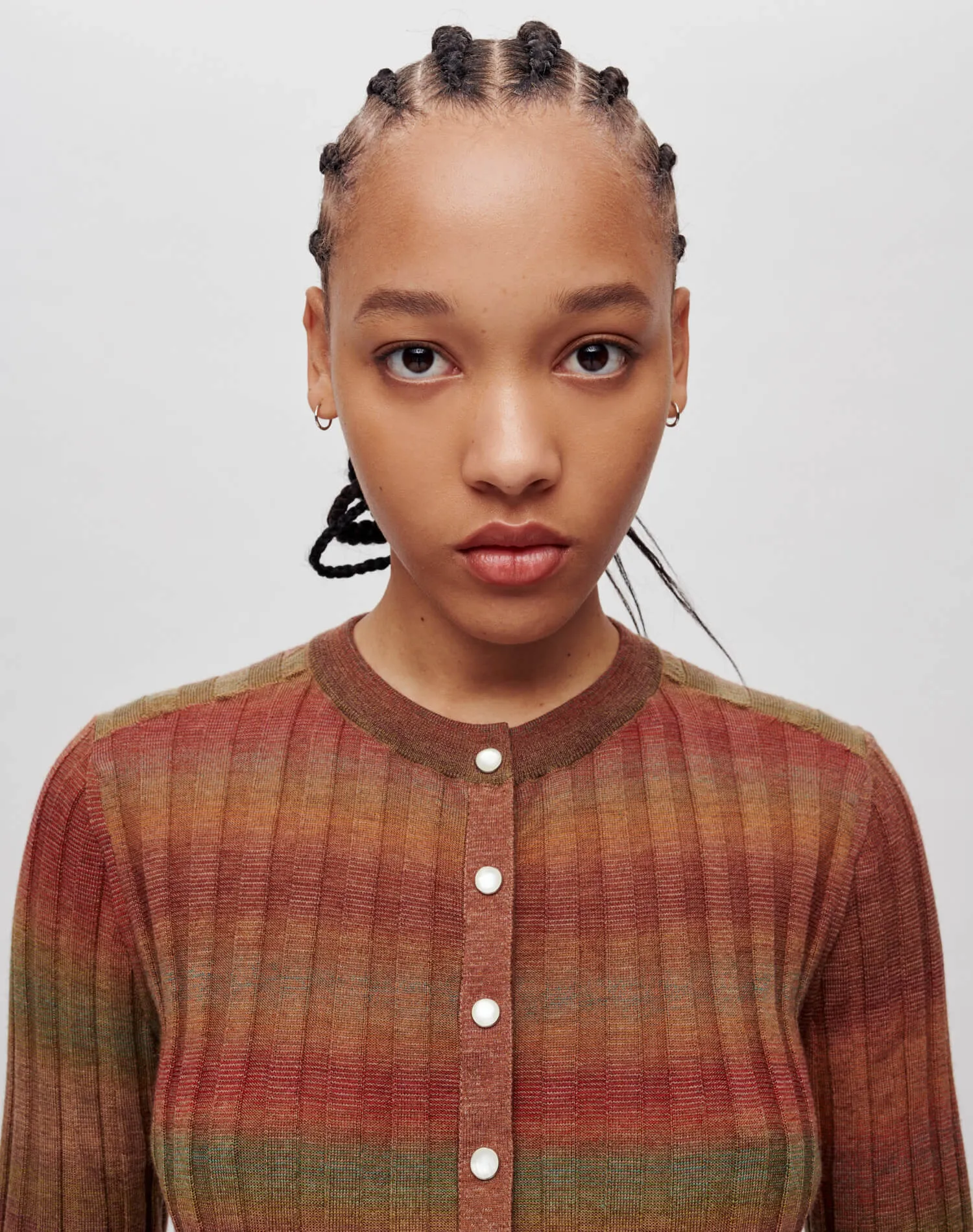 Poor Boy Rib Slim Cardigan - Bayleaf Combo sold by Re/Done product image thumbnail 3