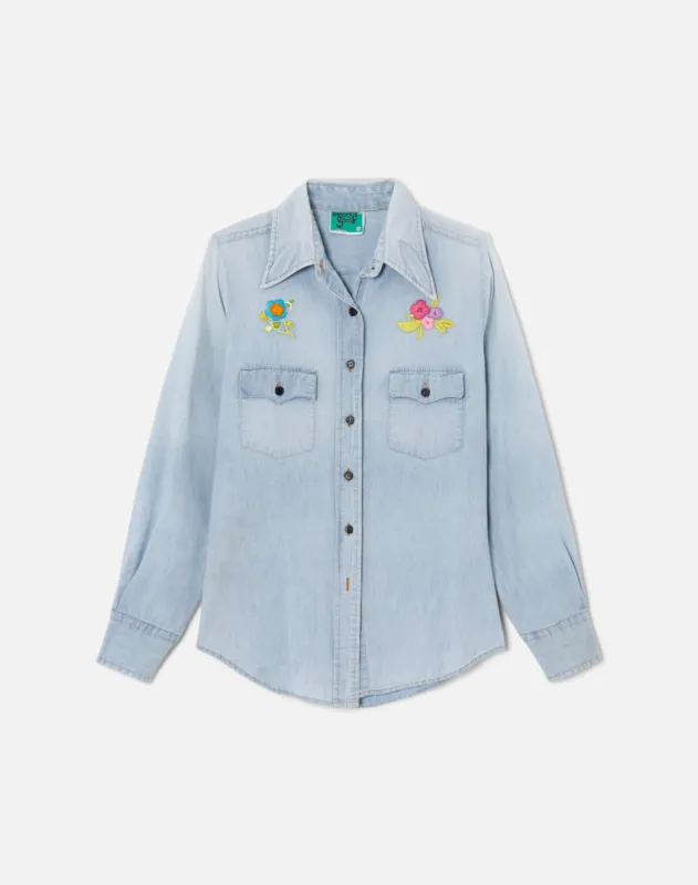 70s Denim Embroidered Shirt sold by Re/Done