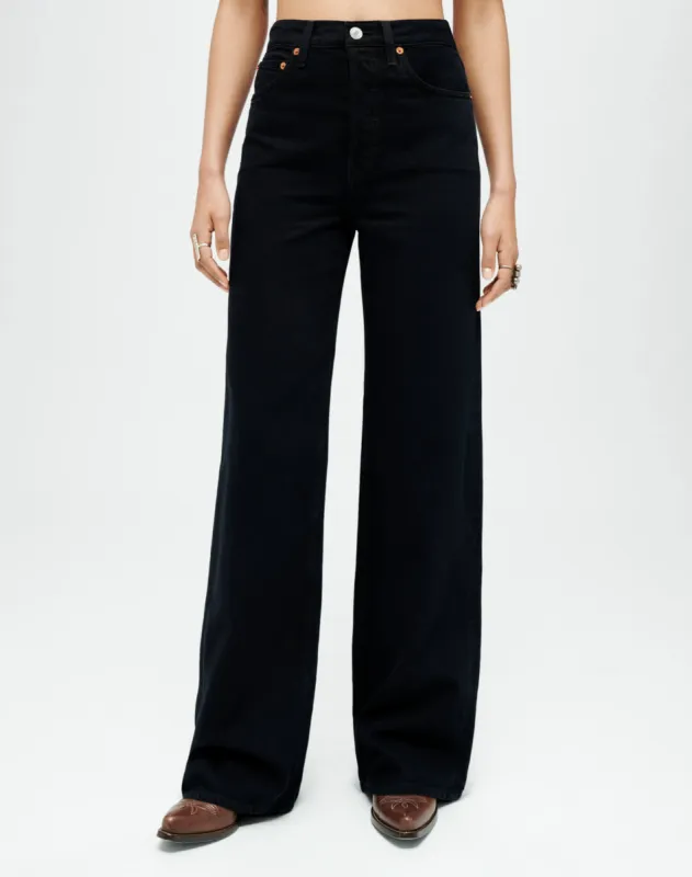 70s Ultra High Rise Wide Leg - Black Flow made by Re/Done