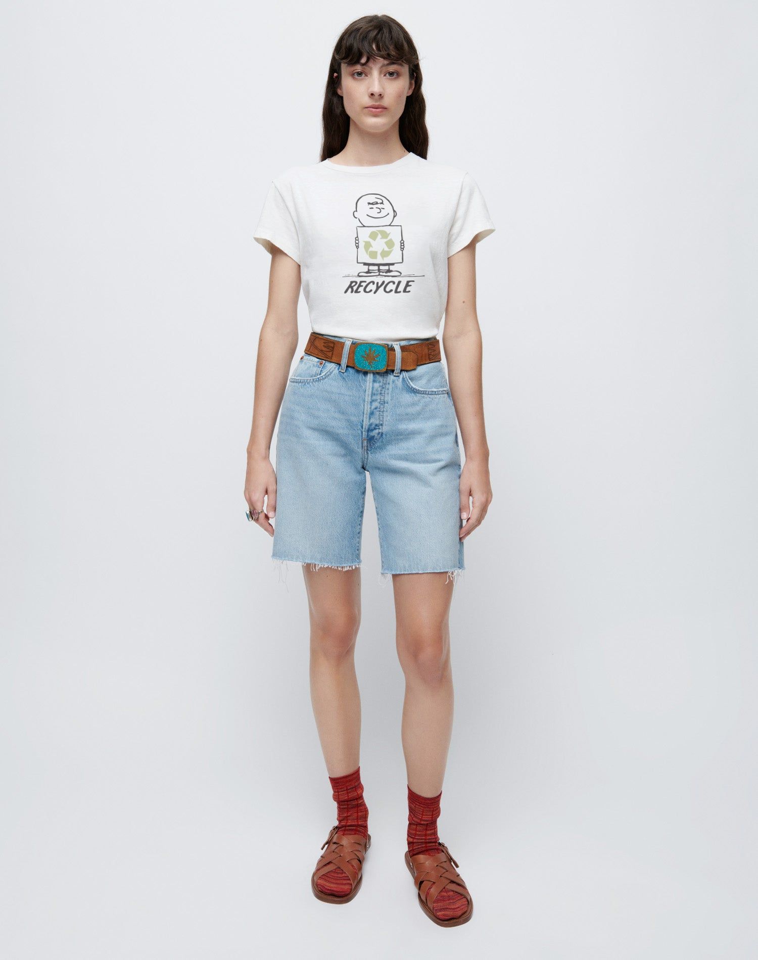 Classic "Peanuts Recycle" Tee - Vintage White sold by Re/Done product image thumbnail 2