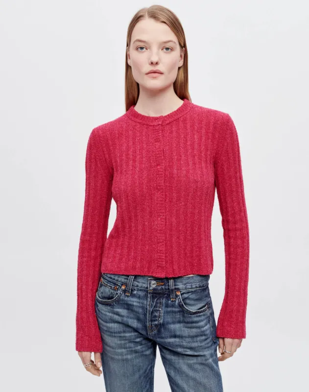 Terry Ribbed Cardi - Dragon Fruit made by Re/Done