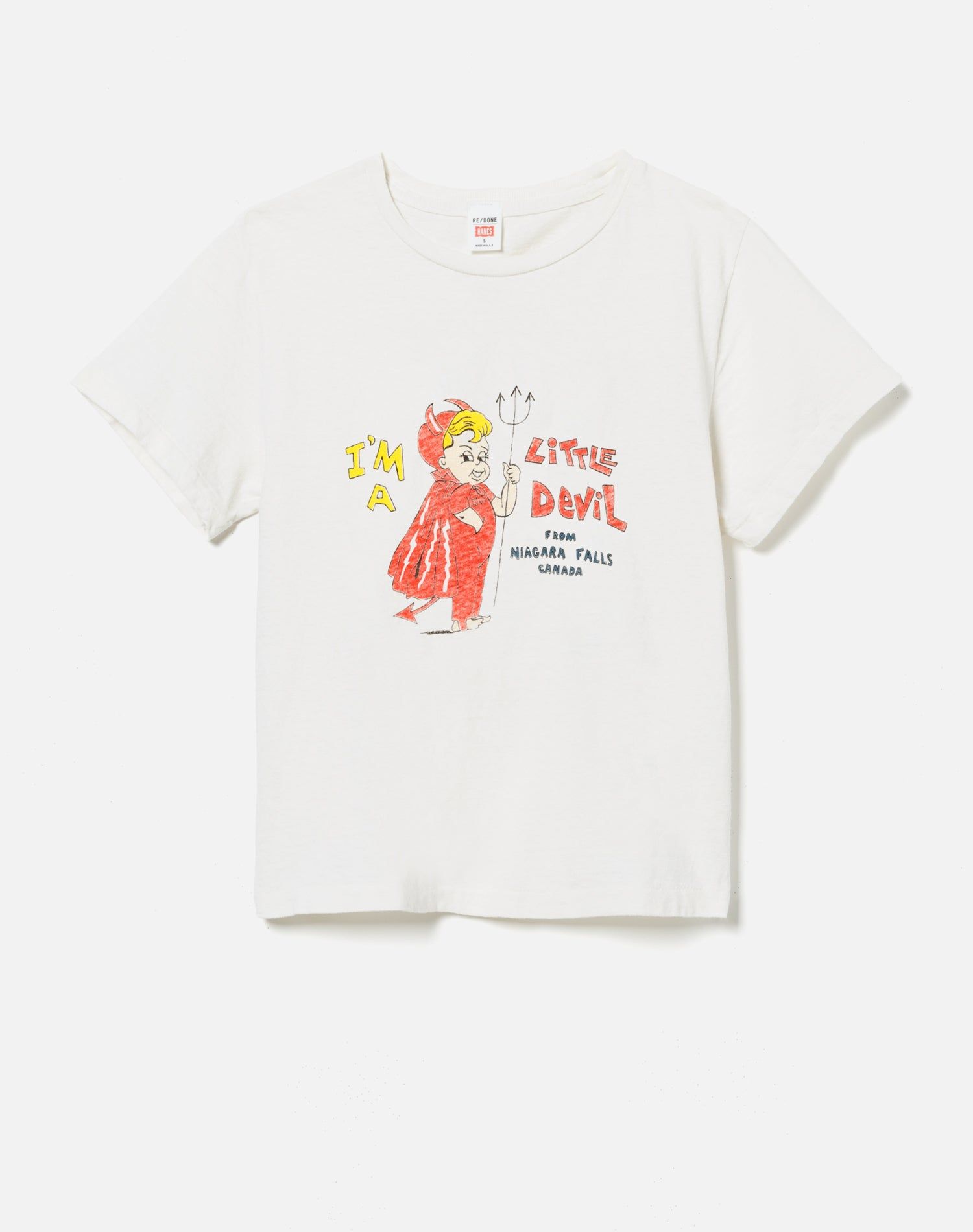 Classic "Little Devil" Tee - Vintage White sold by Re/Done