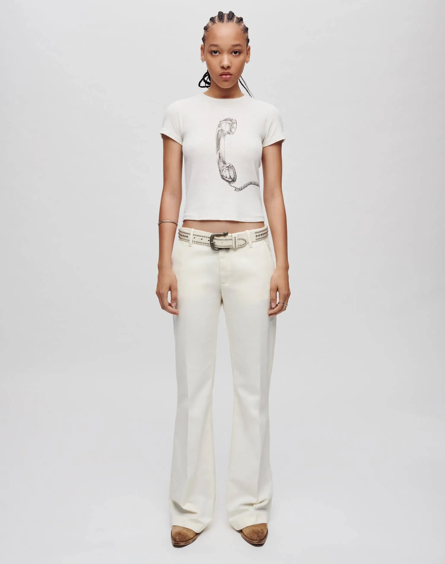 Mid Rise Flared Trouser - Ivory sold by Re/Done product image thumbnail 2