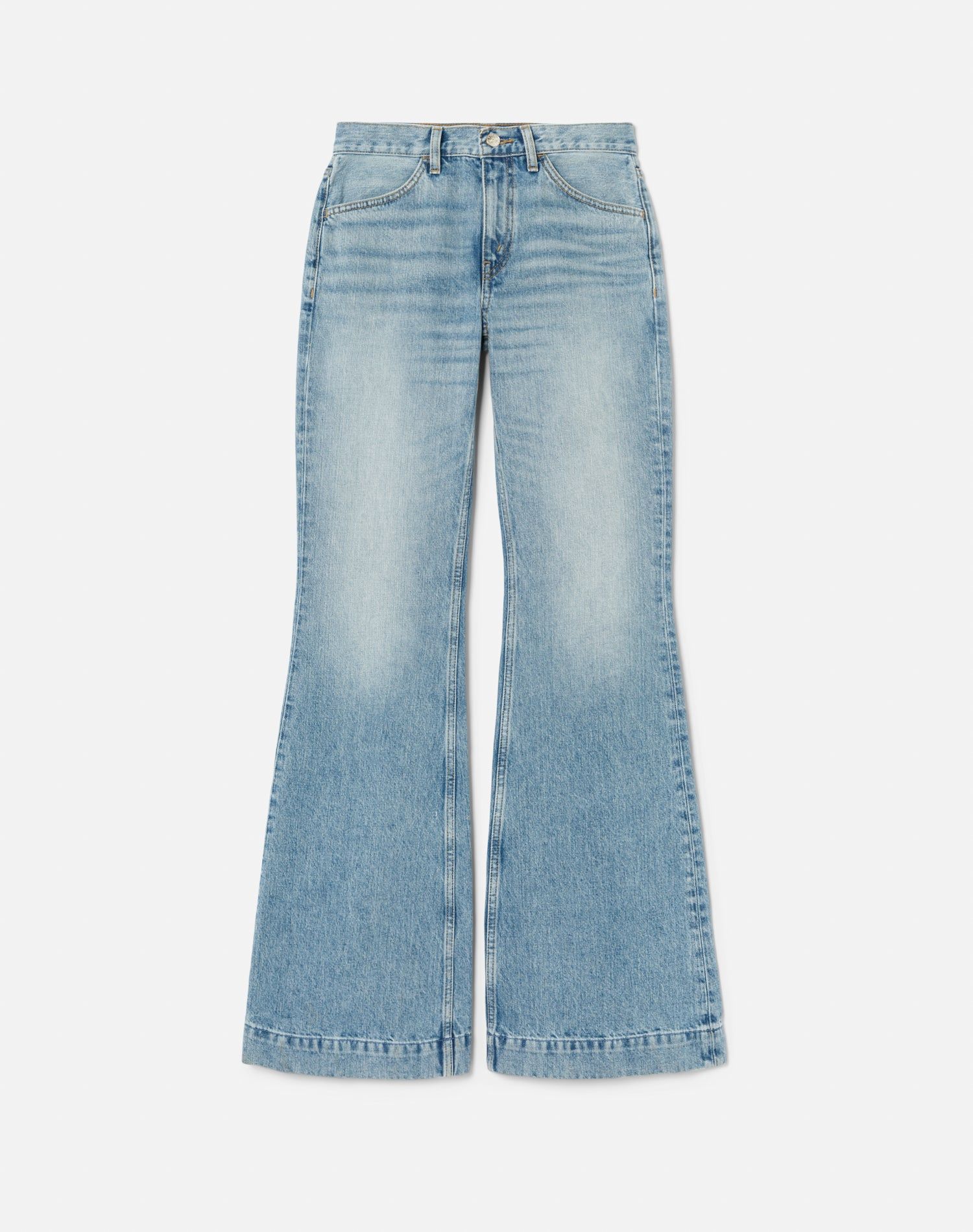 70s Low Rise Bell Bottom - Lake Blue sold by Re/Done