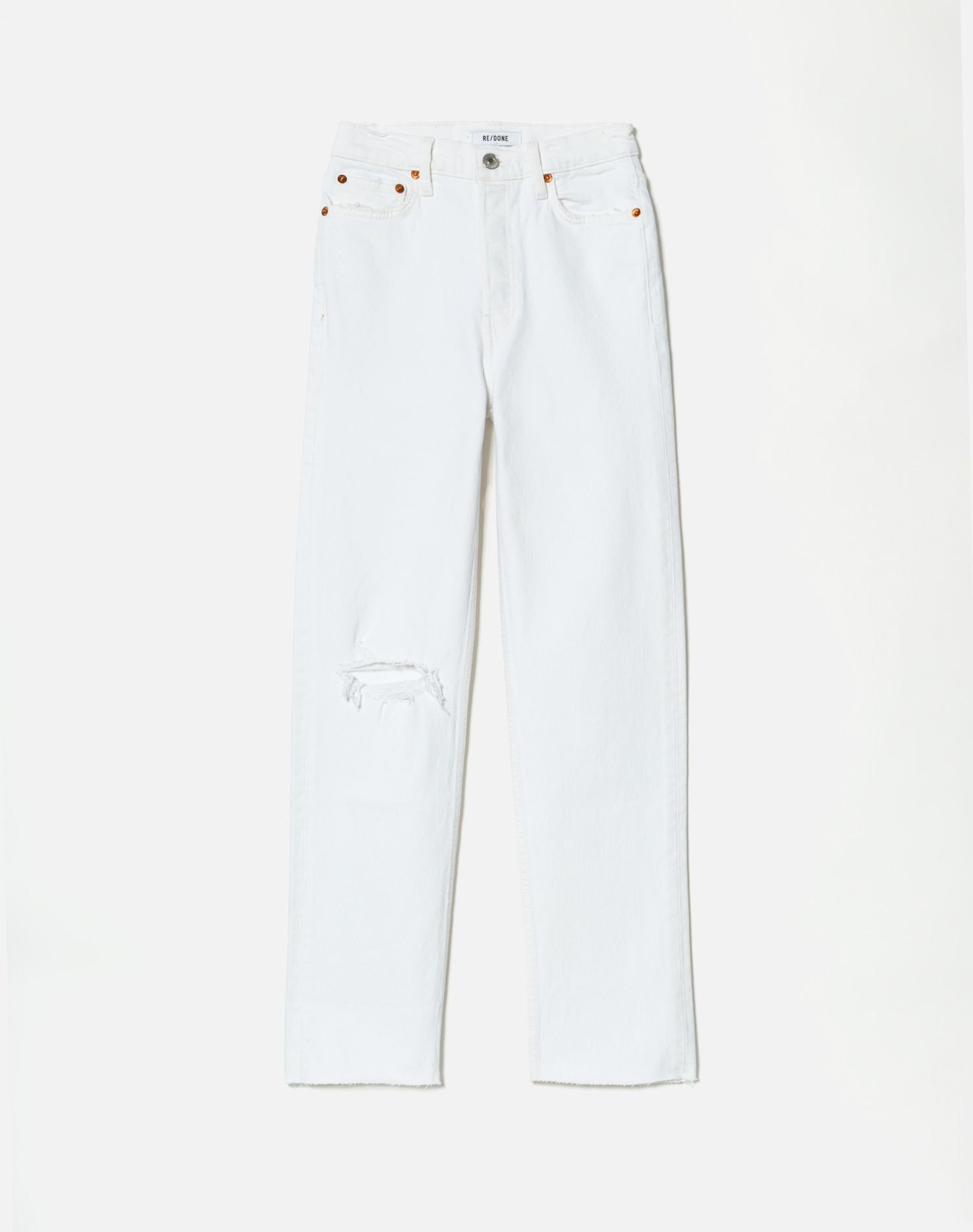 Comfort Stretch High Rise Stove Pipe - Worn White sold by Re/Done