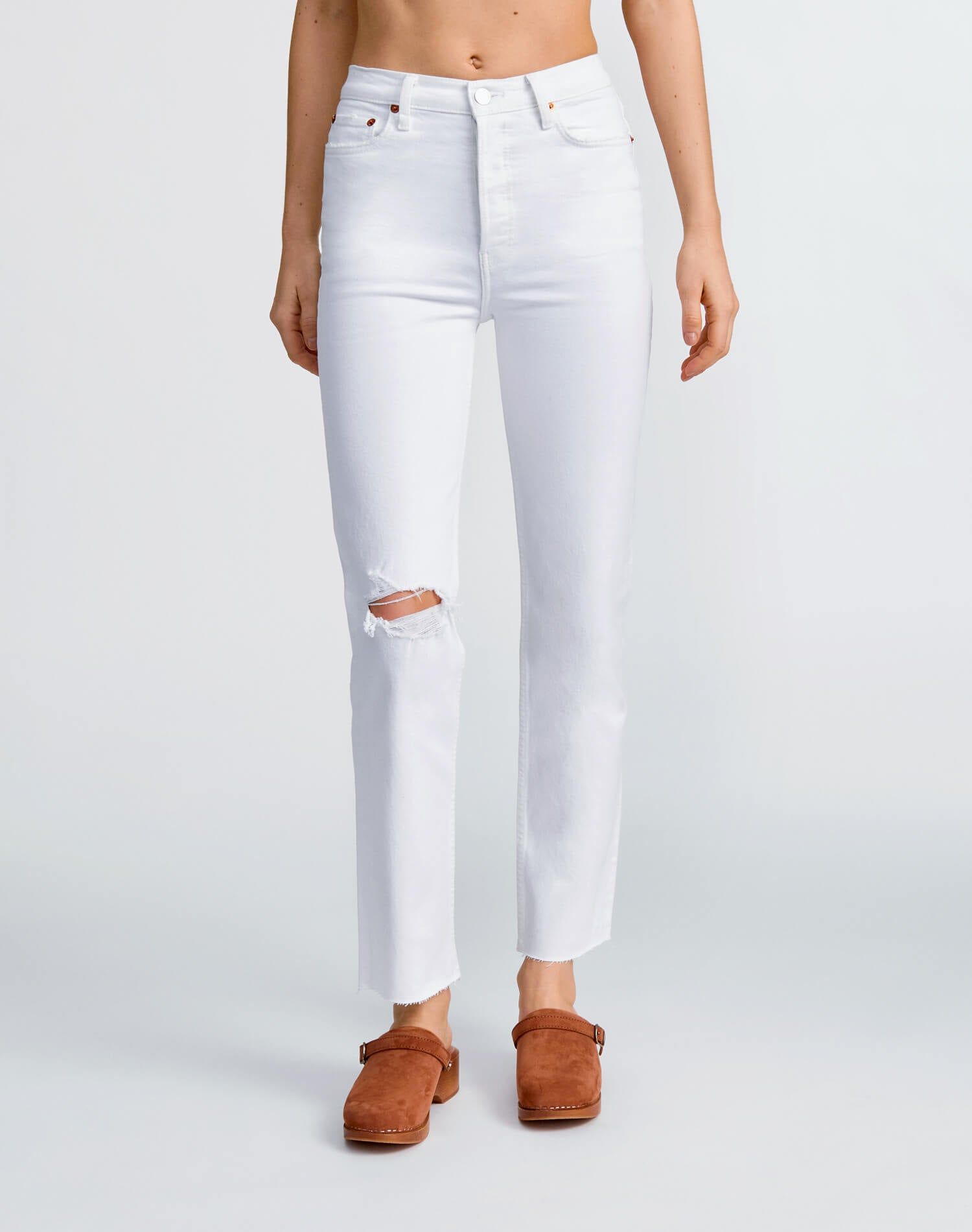 Comfort Stretch High Rise Stove Pipe - Worn White sold by Re/Done product image thumbnail 3