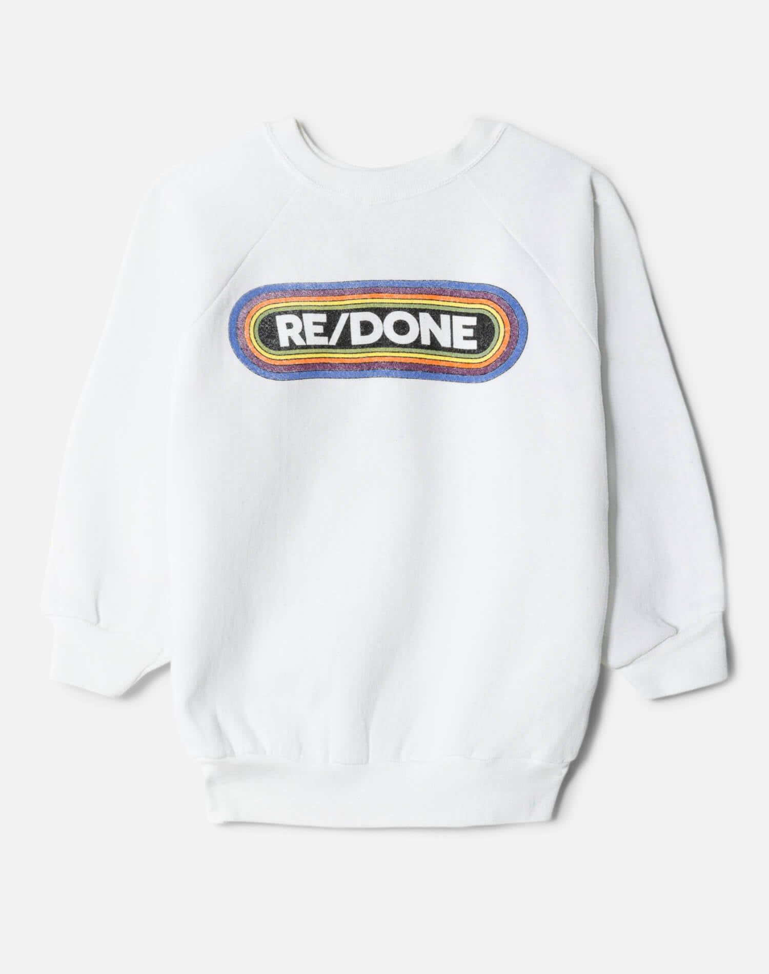 Upcycled "RE/DONE Rainbow" Sweatshirt - White sold by Re/Done