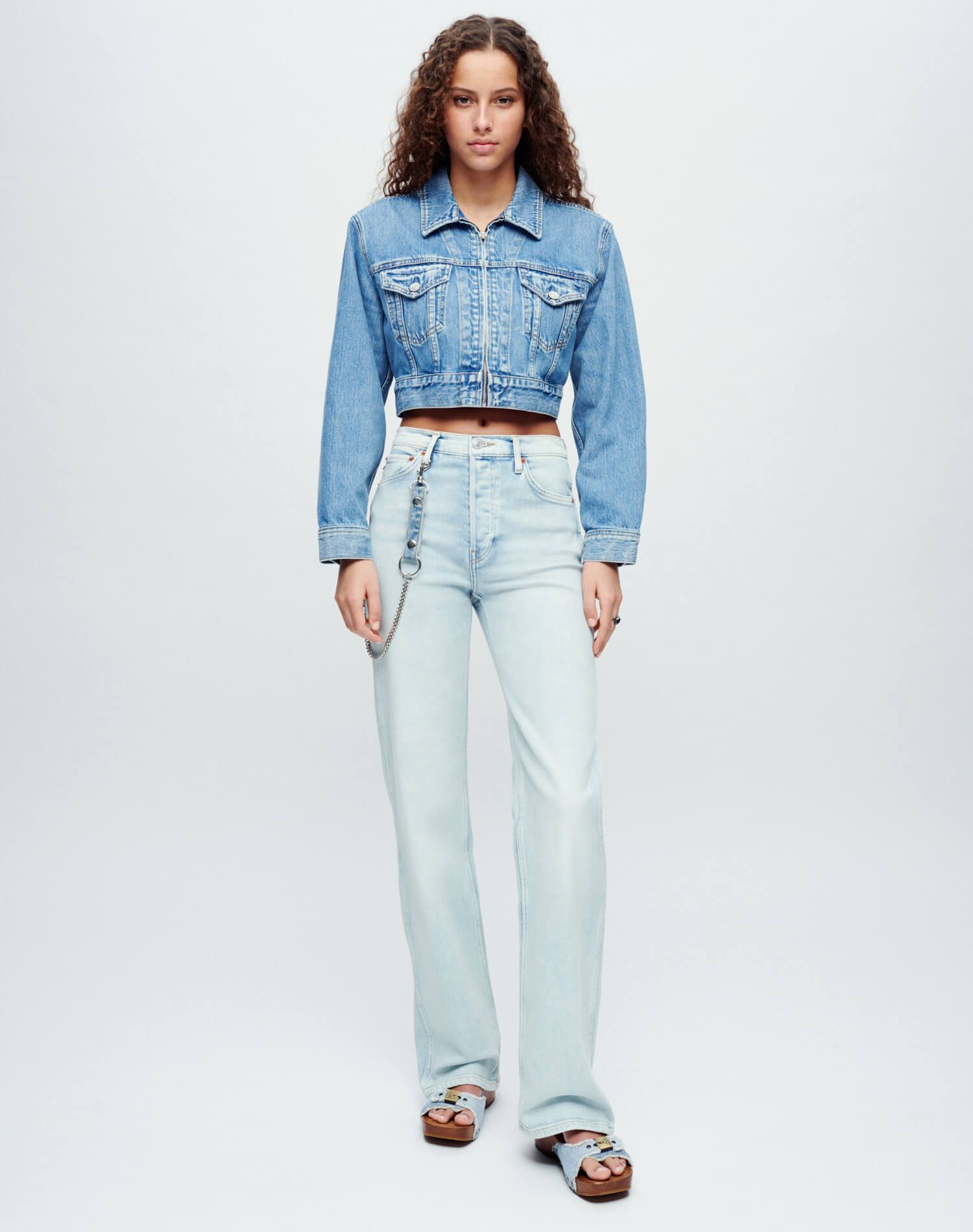 Zip Front Denim Trucker - Stoney River sold by Re/Done