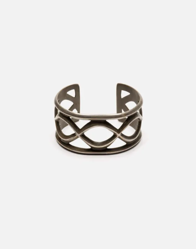 60s Navajo Swirl Silver Cuff 54g made by Re/Done