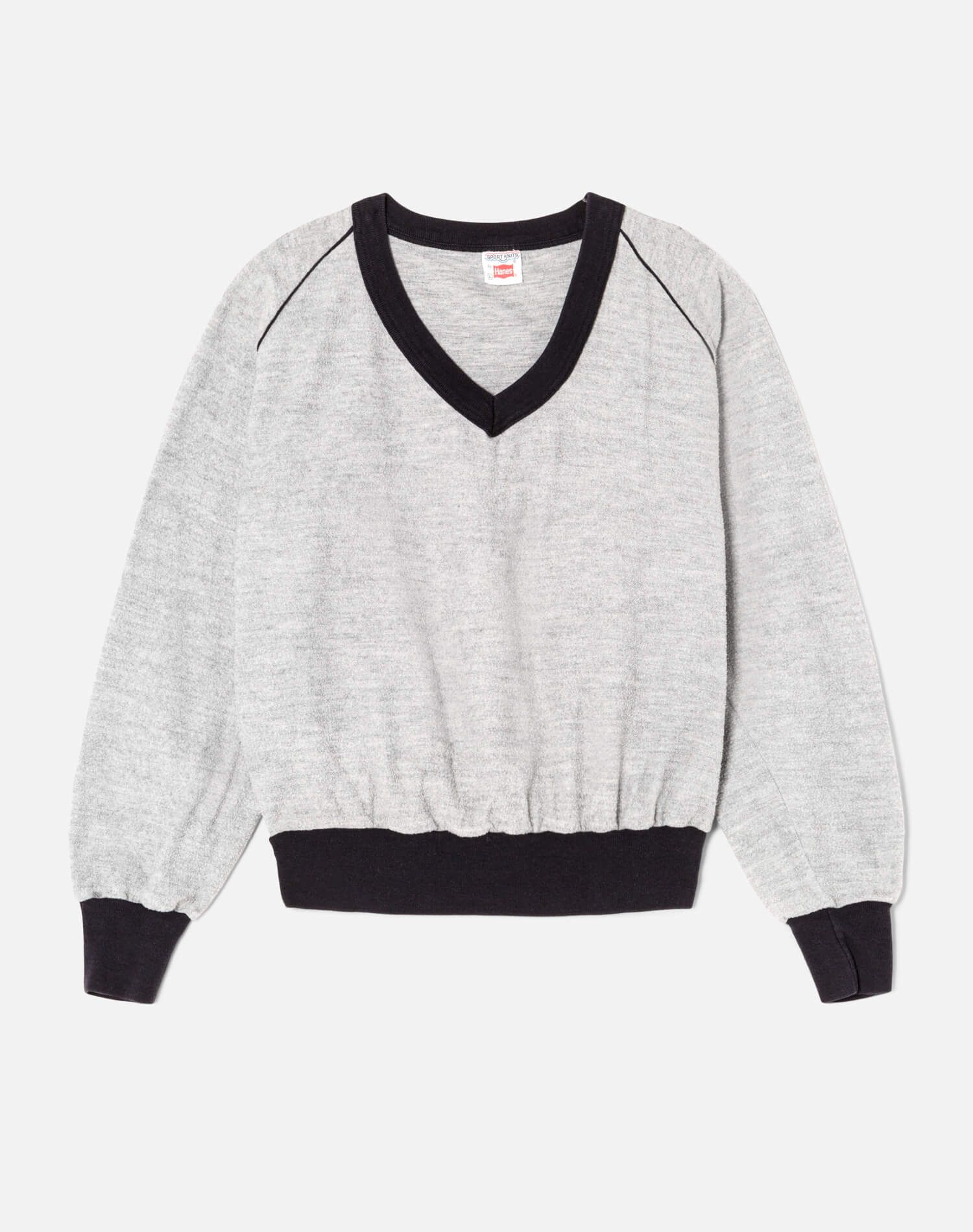 70s Terry Cloth V-Neck Long Sleeve Tee - #163 sold by Re/Done
