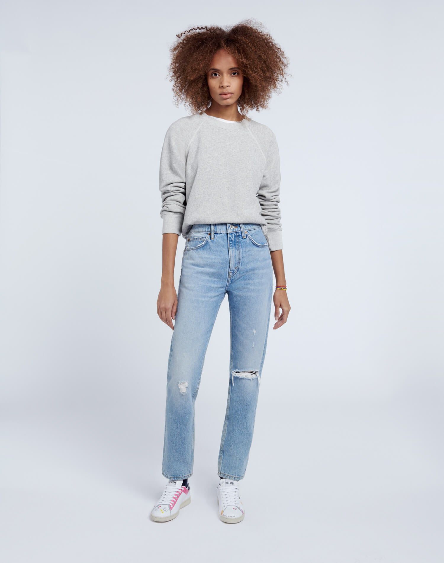 Classic Raglan Crewneck - Heather Grey sold by Re/Done product image thumbnail 3