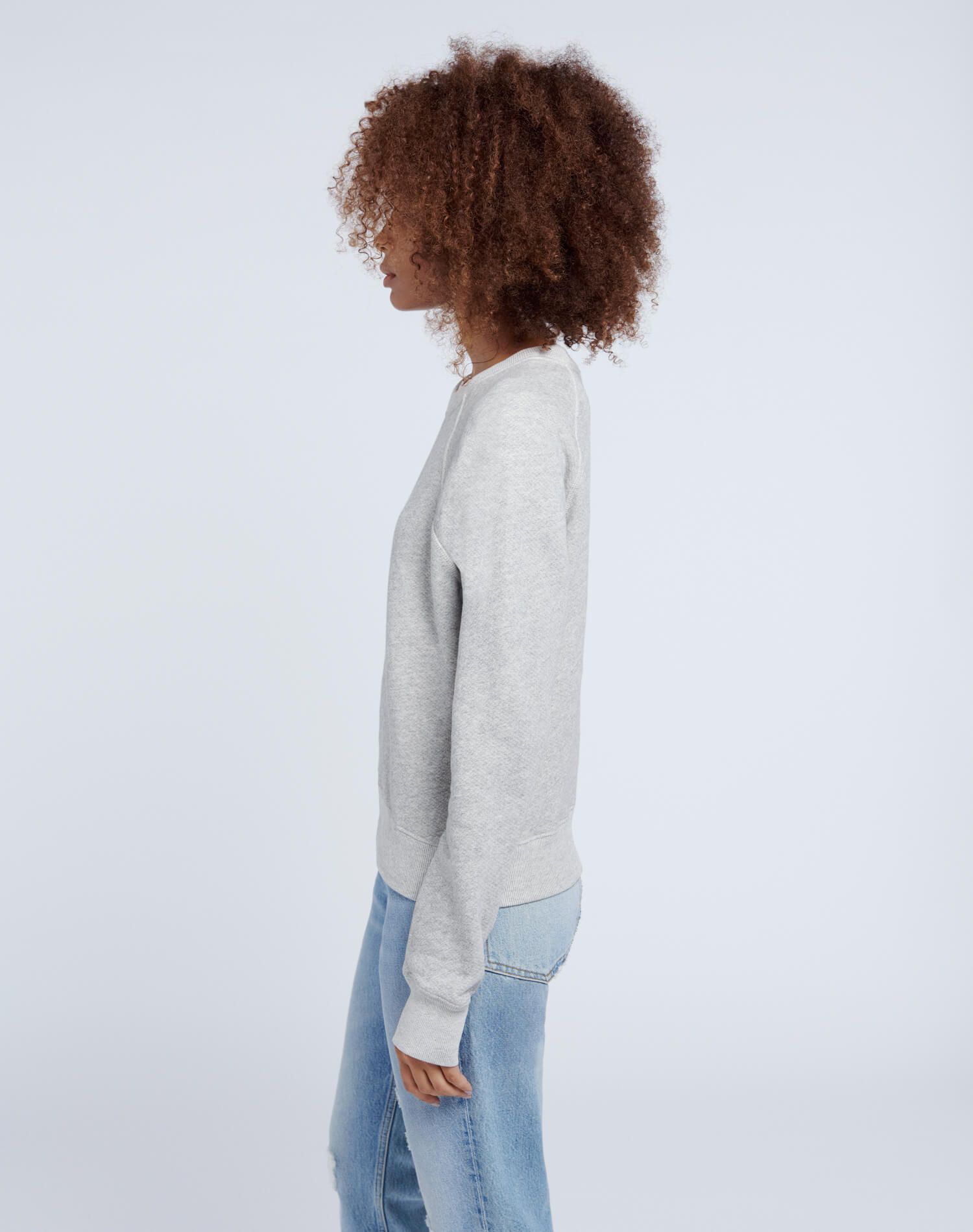 Classic Raglan Crewneck - Heather Grey sold by Re/Done product image thumbnail 5