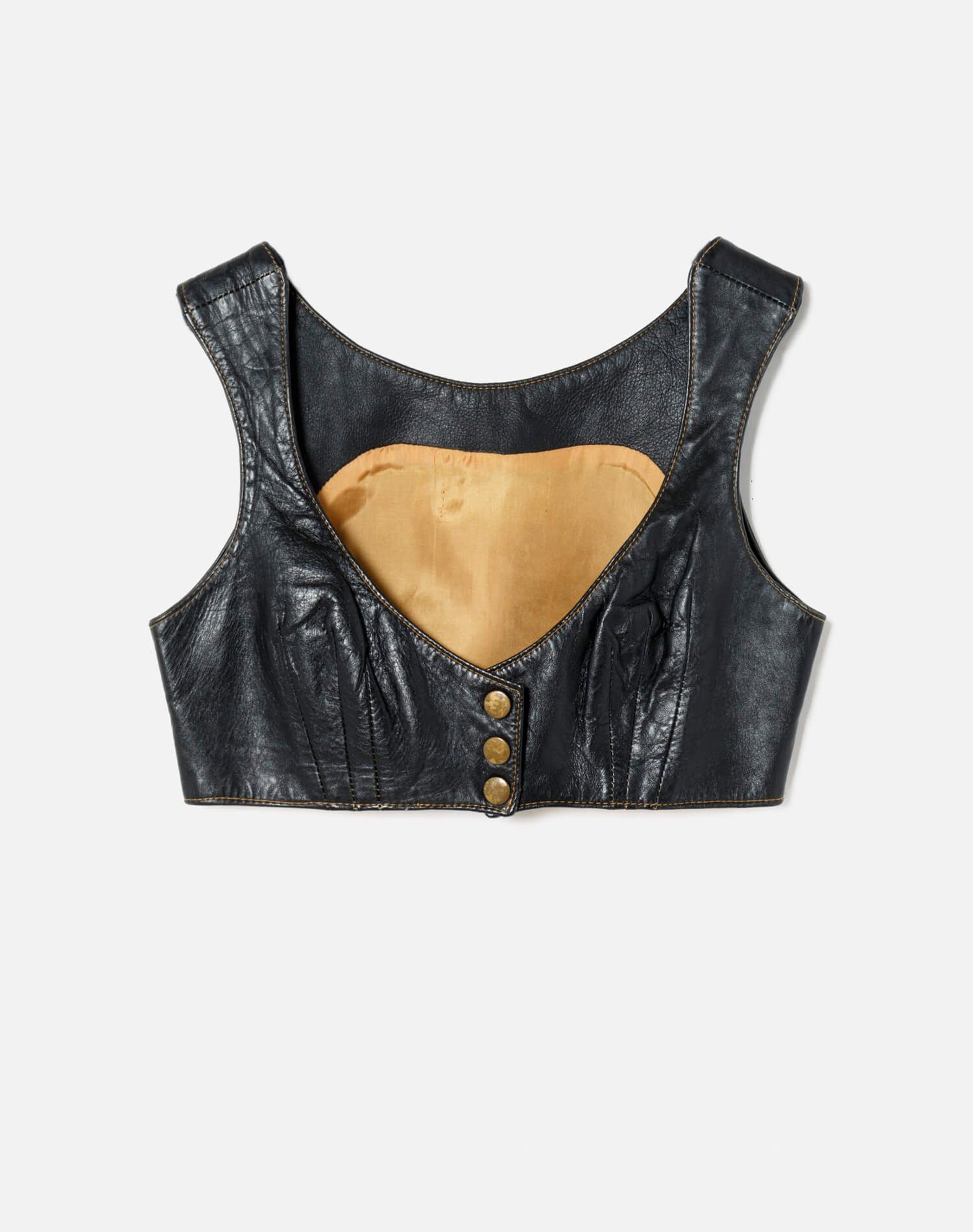 90s Leather Crop Top sold by Re/Done