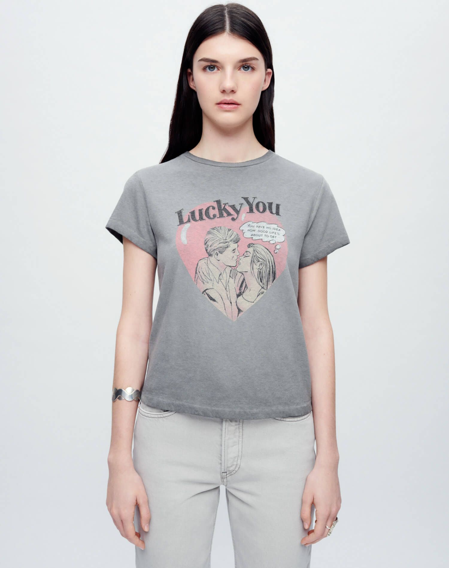 Classic Tee "Lucky You" - Grey Haze sold by Re/Done product image thumbnail 2