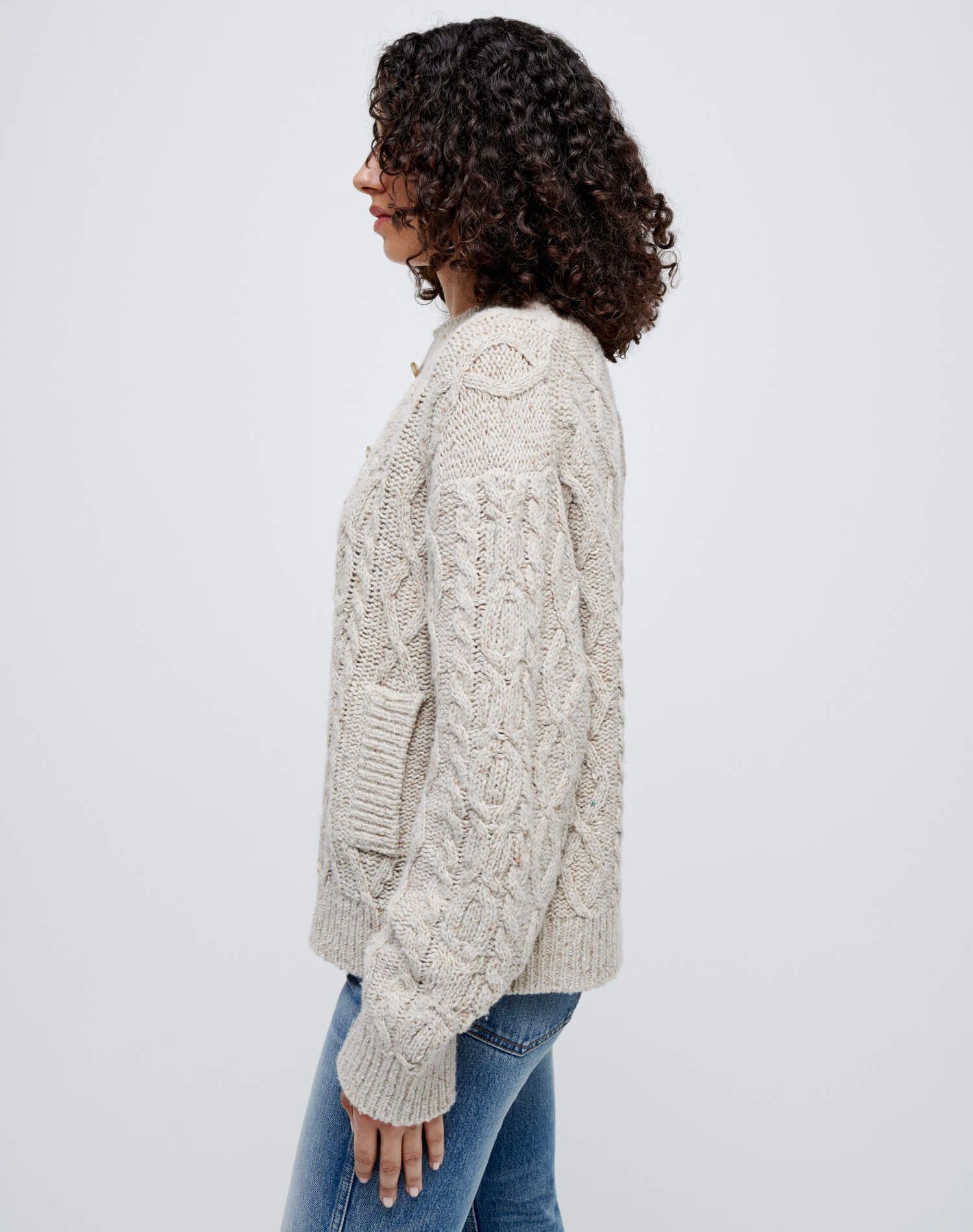 80s Crewneck Cardigan - Vintage Ivory sold by Re/Done product image thumbnail 6