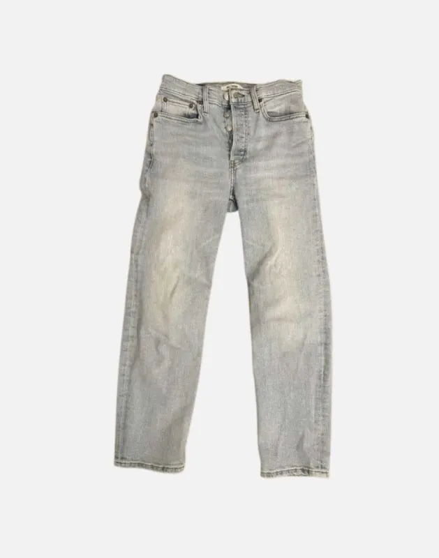 Re/done 70s faded mid-rise straight-leg jean made by Re/Done