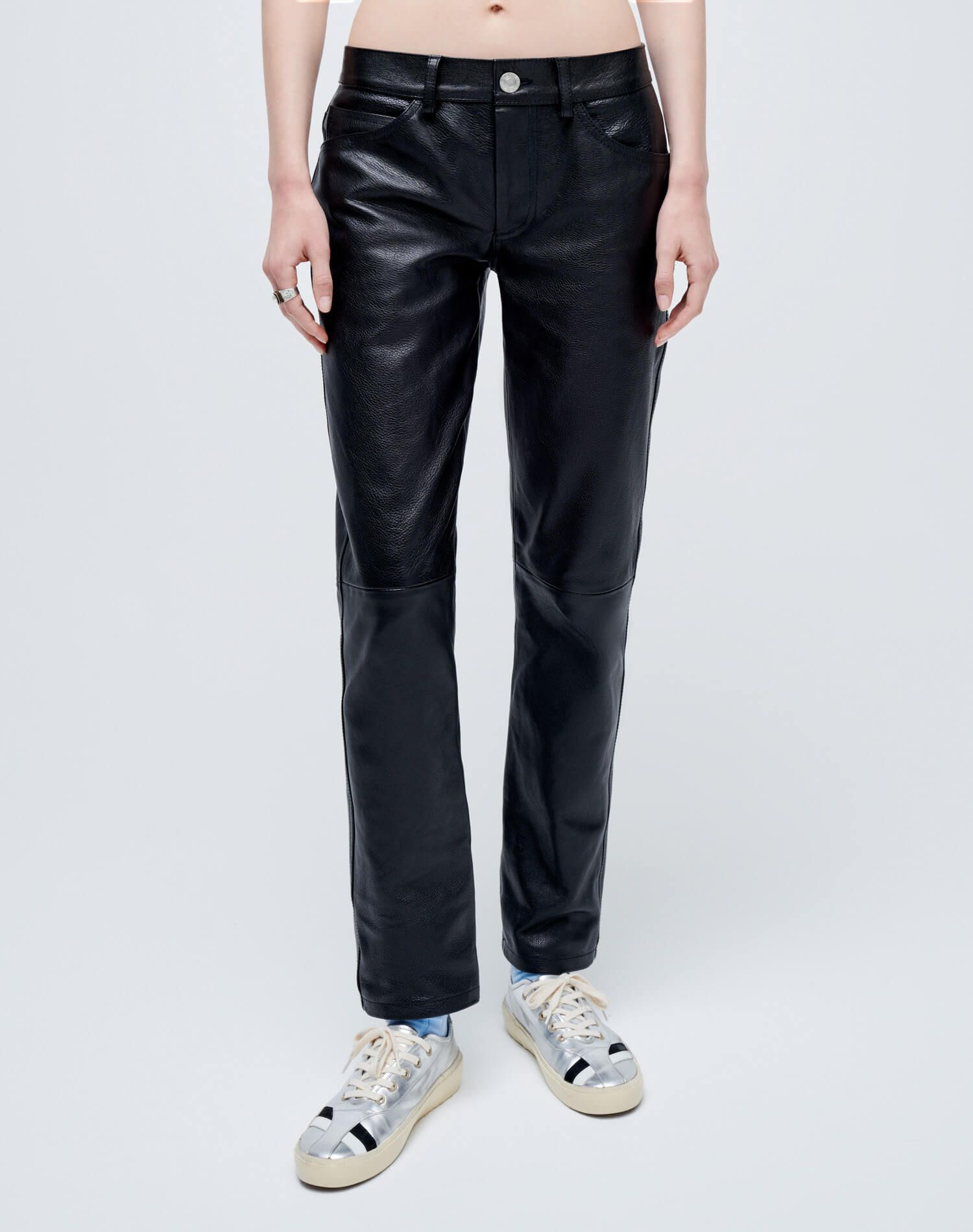 Low Rise Straight - Black Leather sold by Re/Done