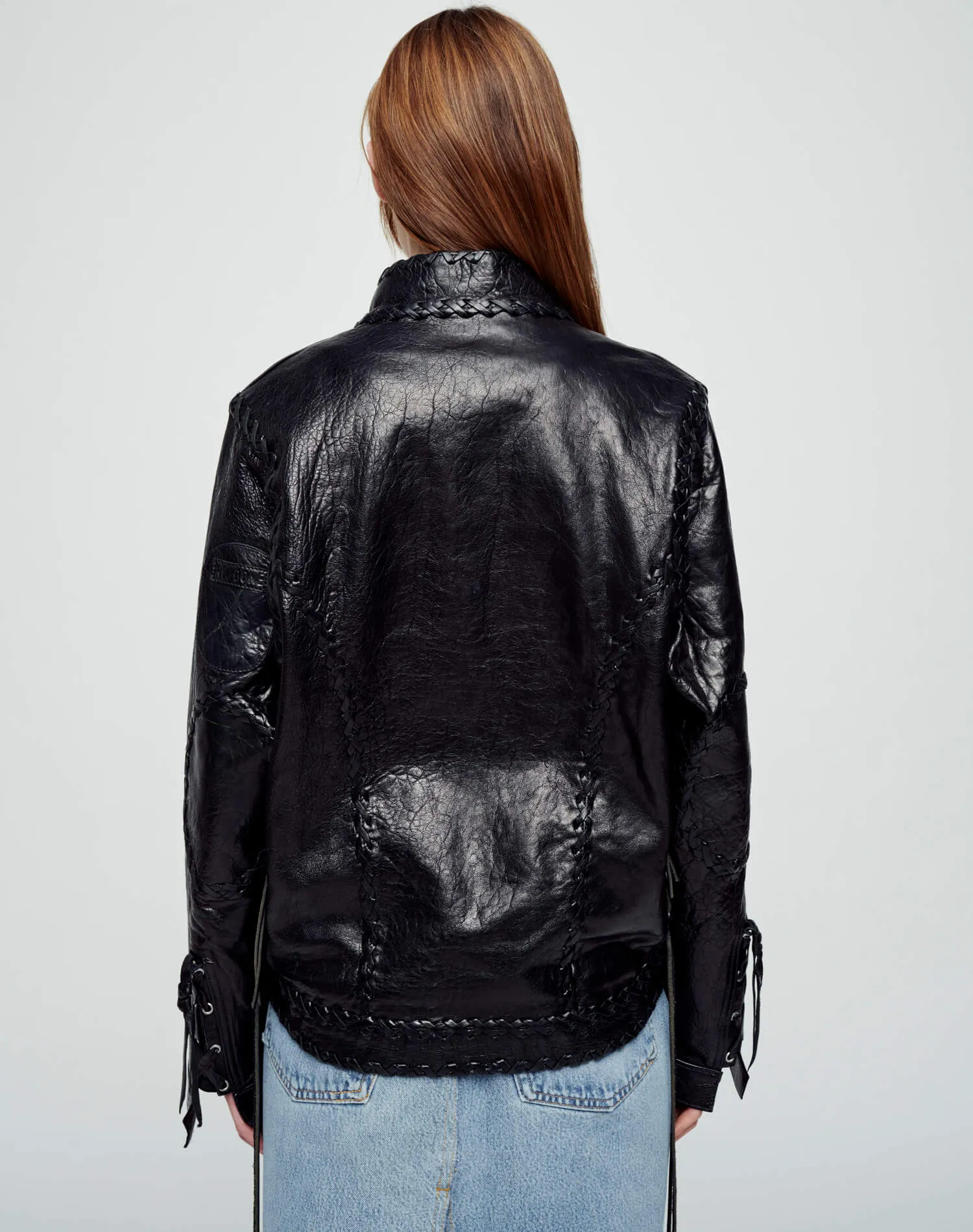 Whipstitch Leather Sport Jacket - Black Leather sold by Re/Done product image thumbnail 4