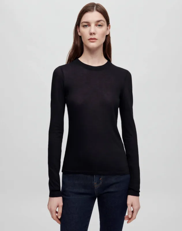 Hanes Sheer Long Sleeve Tee - Black sold by Re/Done