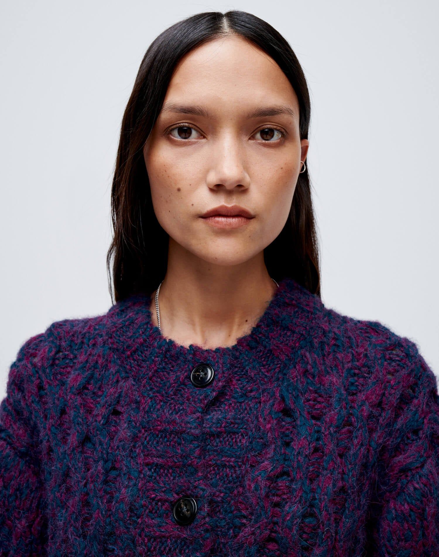 80s Crewneck Cardigan - Marled Plum sold by Re/Done product image thumbnail 5