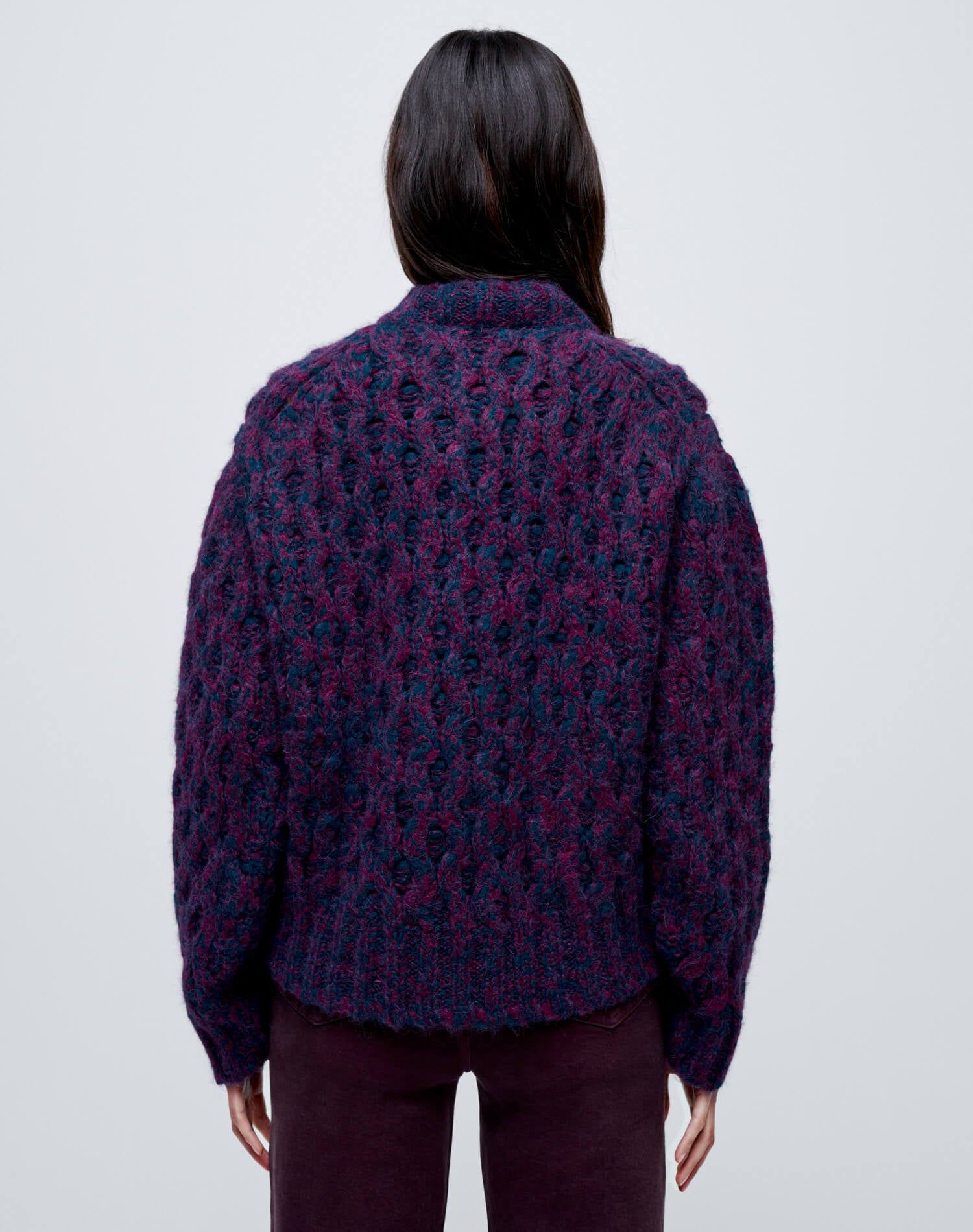 80s Crewneck Cardigan - Marled Plum sold by Re/Done product image thumbnail 7